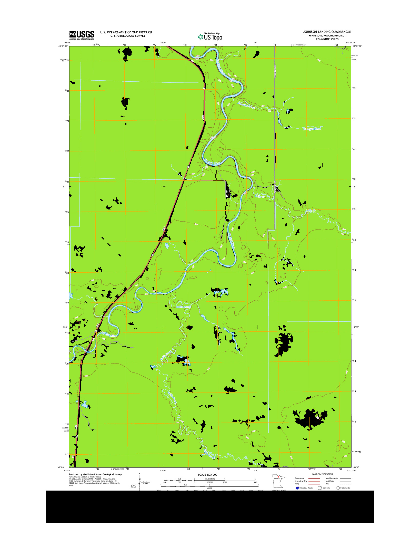USGS US TOPO 7.5-MINUTE MAP FOR JOHNSON LANDING, MN 2013