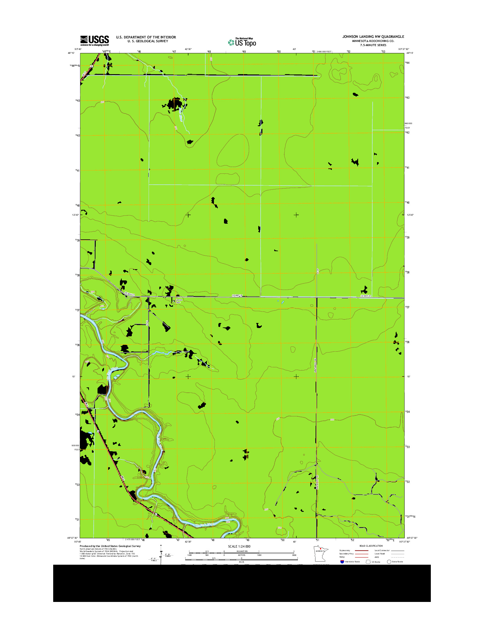 USGS US TOPO 7.5-MINUTE MAP FOR JOHNSON LANDING NW, MN 2013