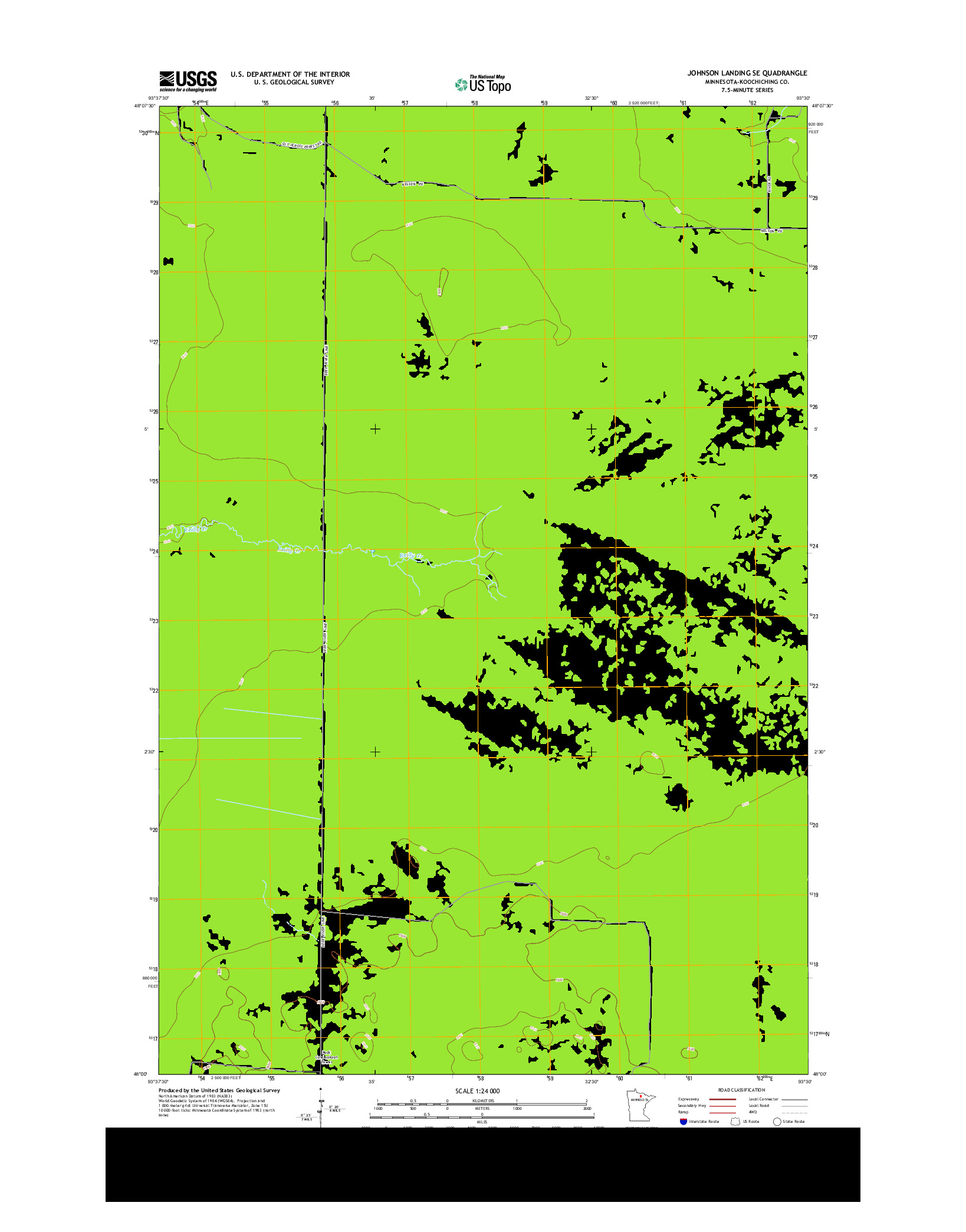 USGS US TOPO 7.5-MINUTE MAP FOR JOHNSON LANDING SE, MN 2013