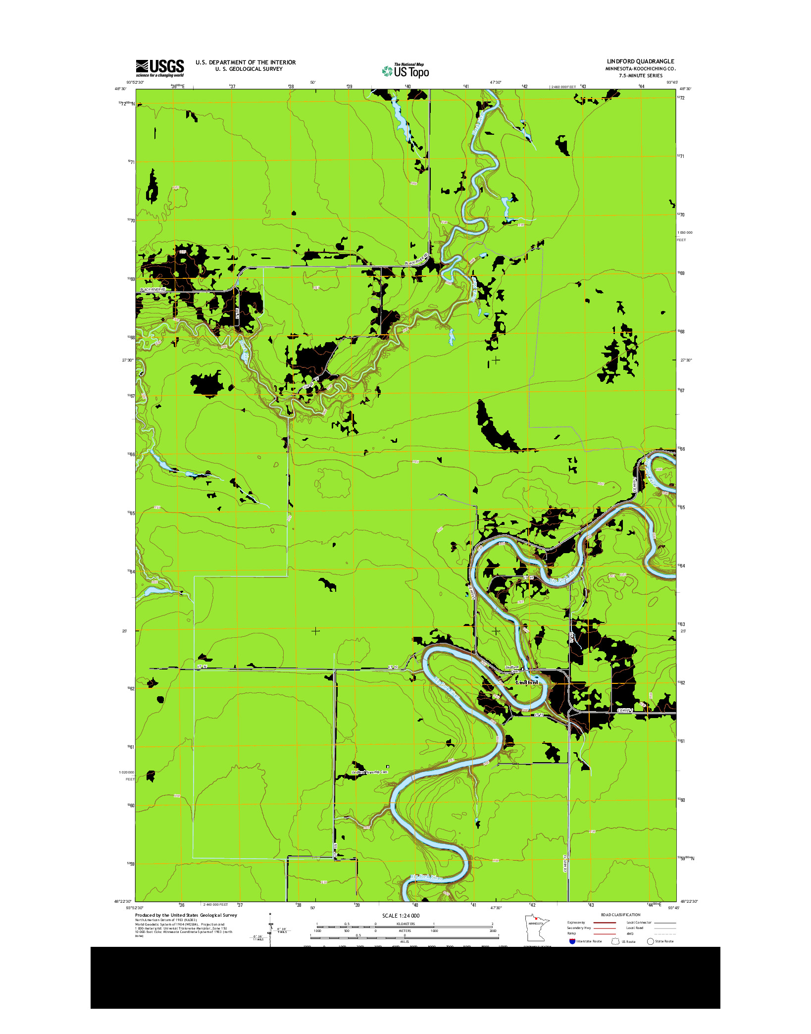 USGS US TOPO 7.5-MINUTE MAP FOR LINDFORD, MN 2013
