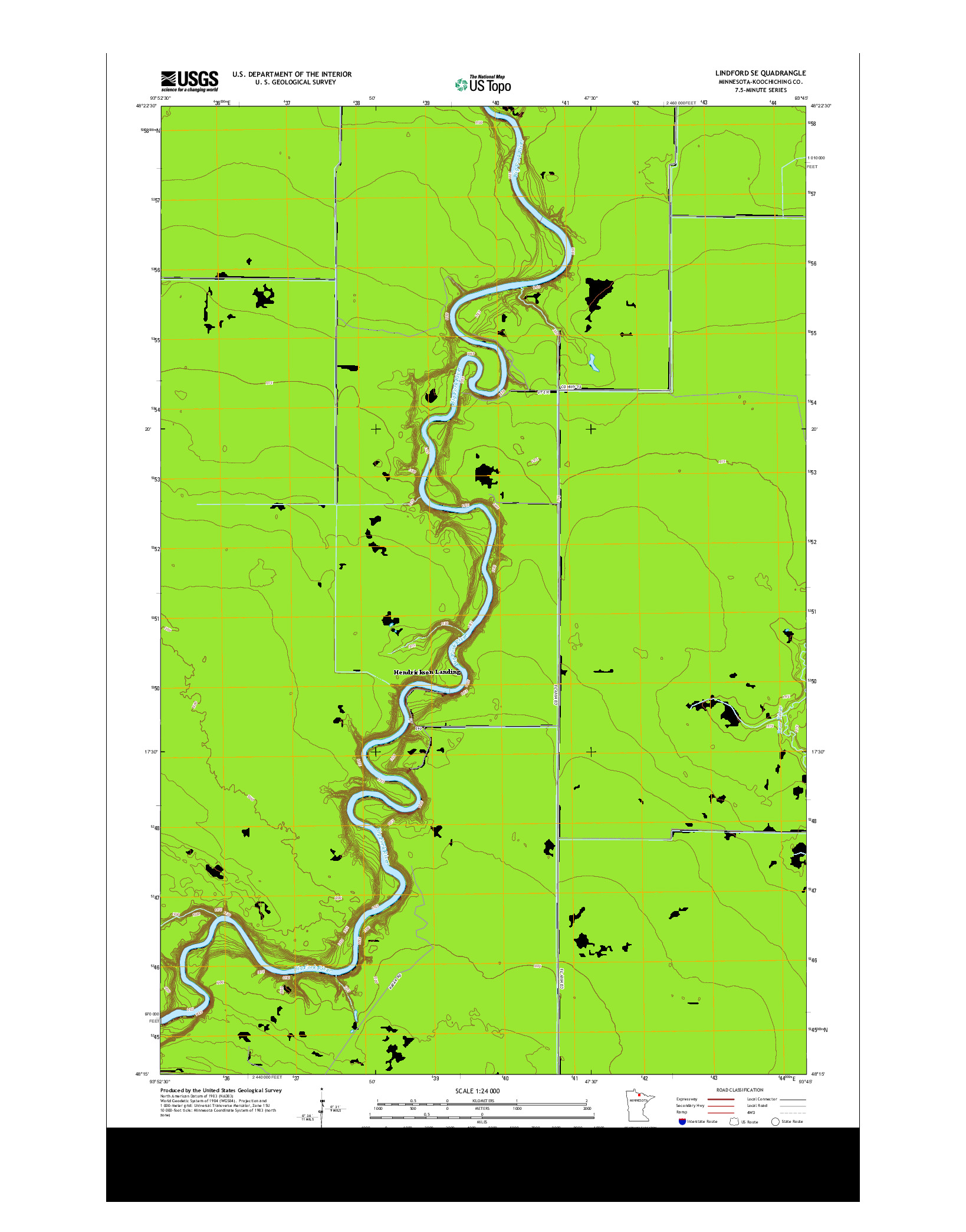 USGS US TOPO 7.5-MINUTE MAP FOR LINDFORD SE, MN 2013