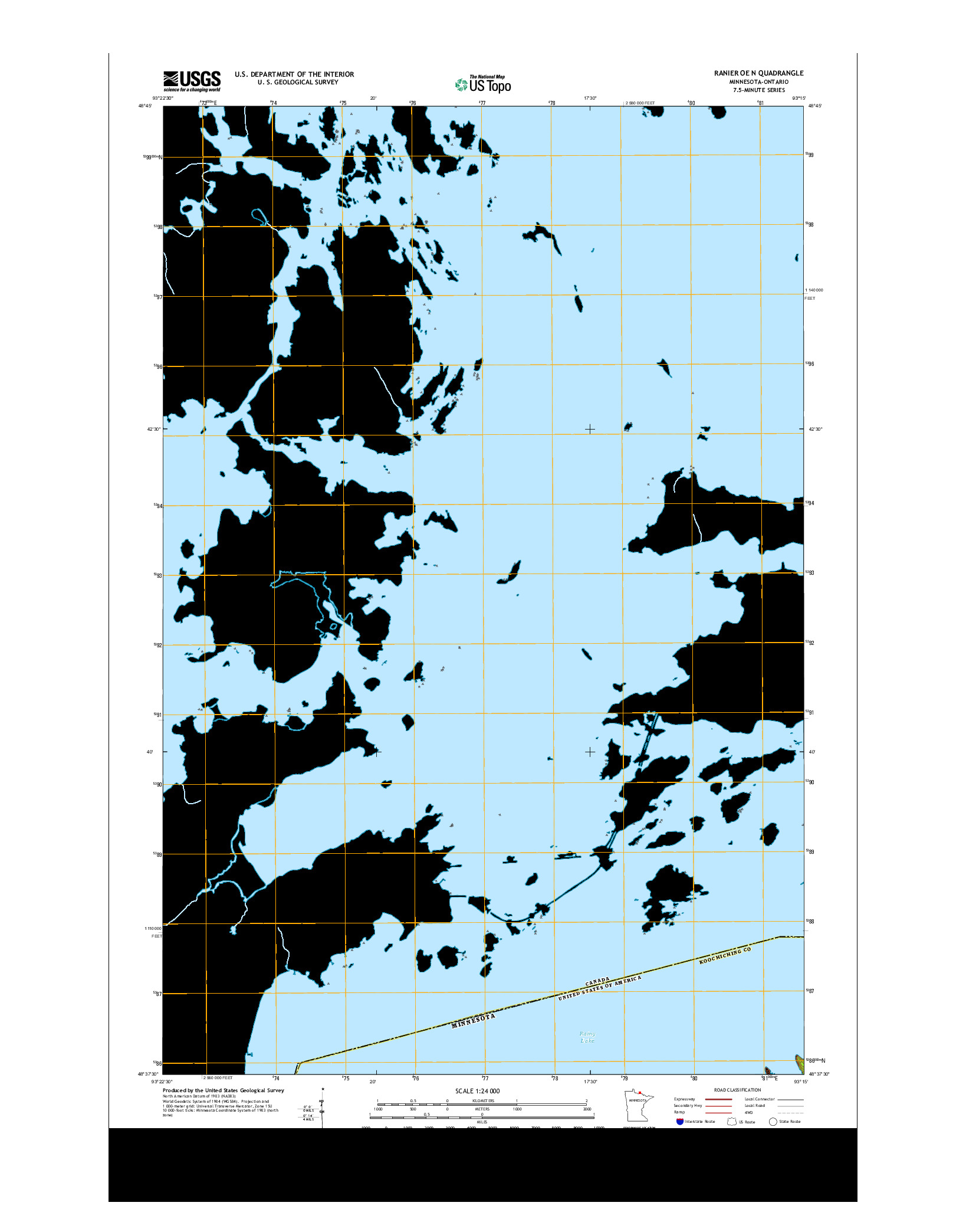 USGS US TOPO 7.5-MINUTE MAP FOR RANIER OE N, MN-ON 2013