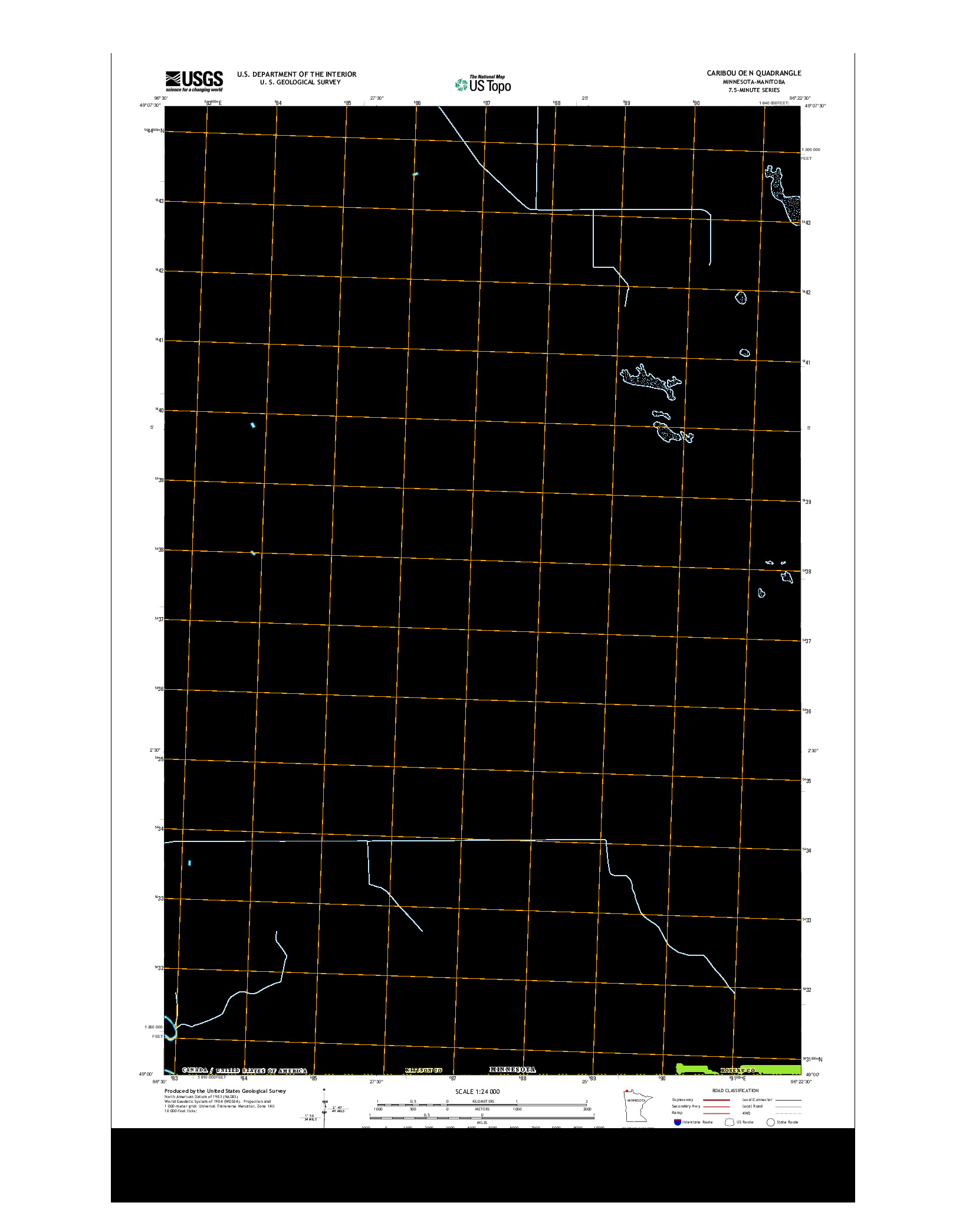 USGS US TOPO 7.5-MINUTE MAP FOR CARIBOU OE N, MN-MB 2013