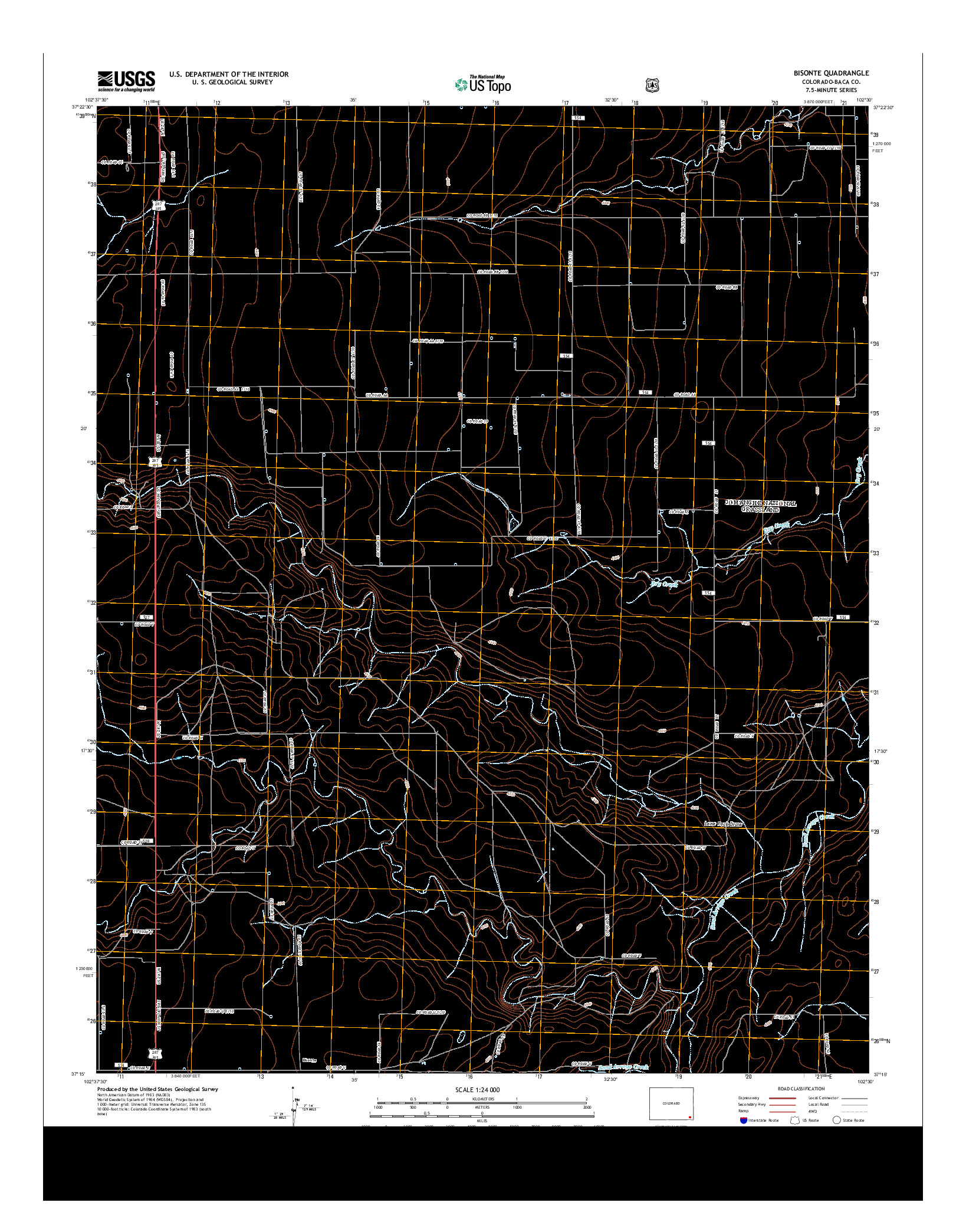 USGS US TOPO 7.5-MINUTE MAP FOR BISONTE, CO 2013