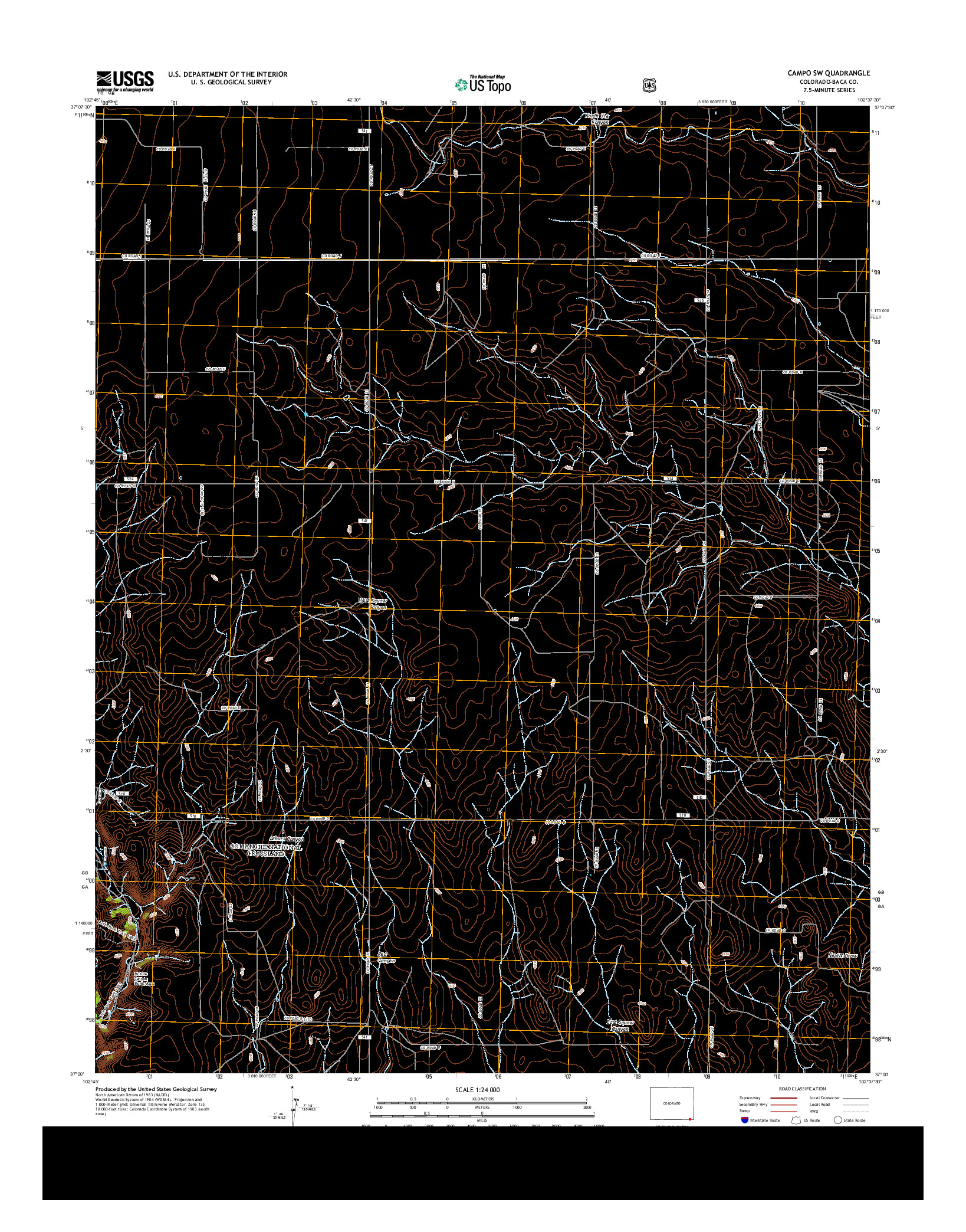 USGS US TOPO 7.5-MINUTE MAP FOR CAMPO SW, CO 2013