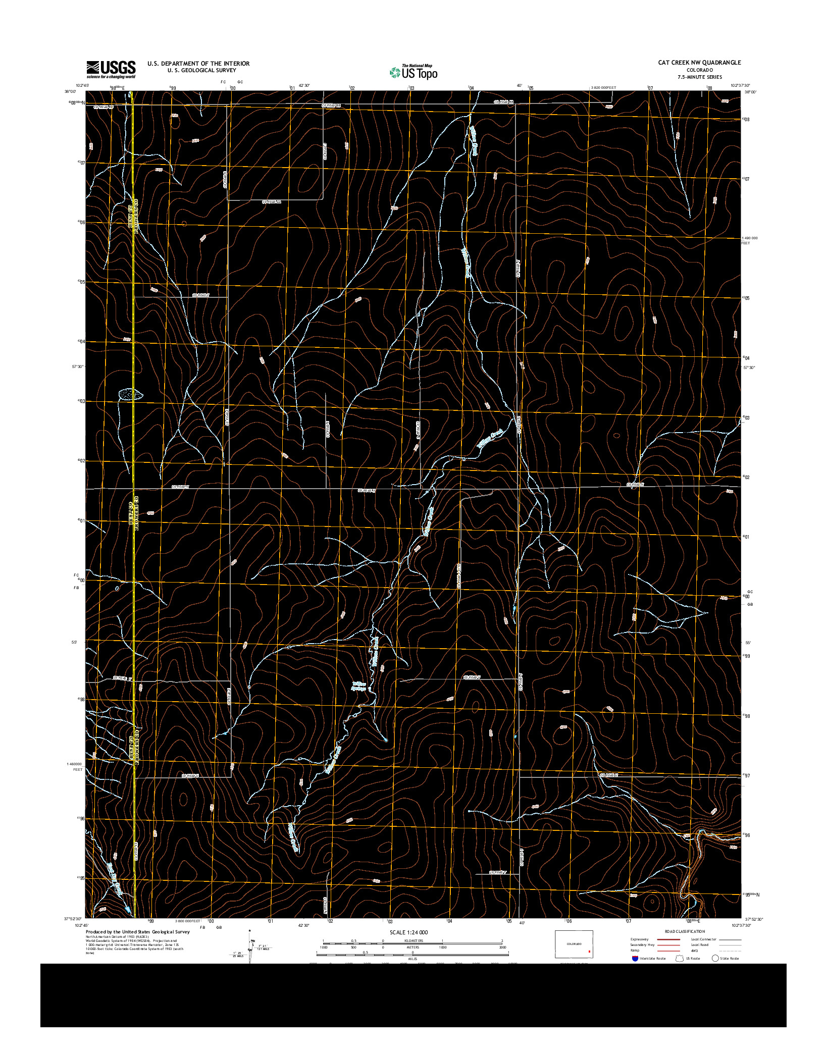 USGS US TOPO 7.5-MINUTE MAP FOR CAT CREEK NW, CO 2013