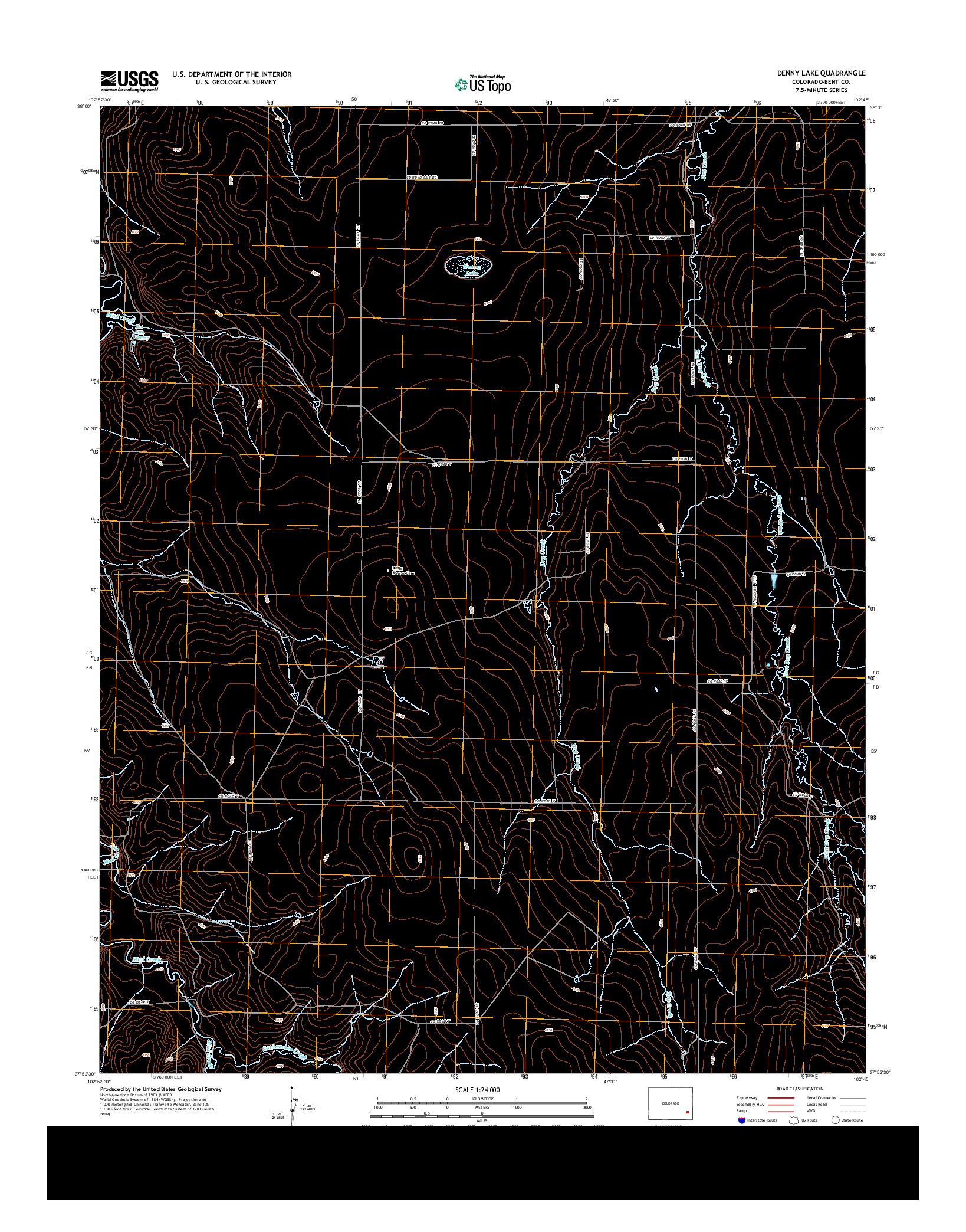 USGS US TOPO 7.5-MINUTE MAP FOR DENNY LAKE, CO 2013