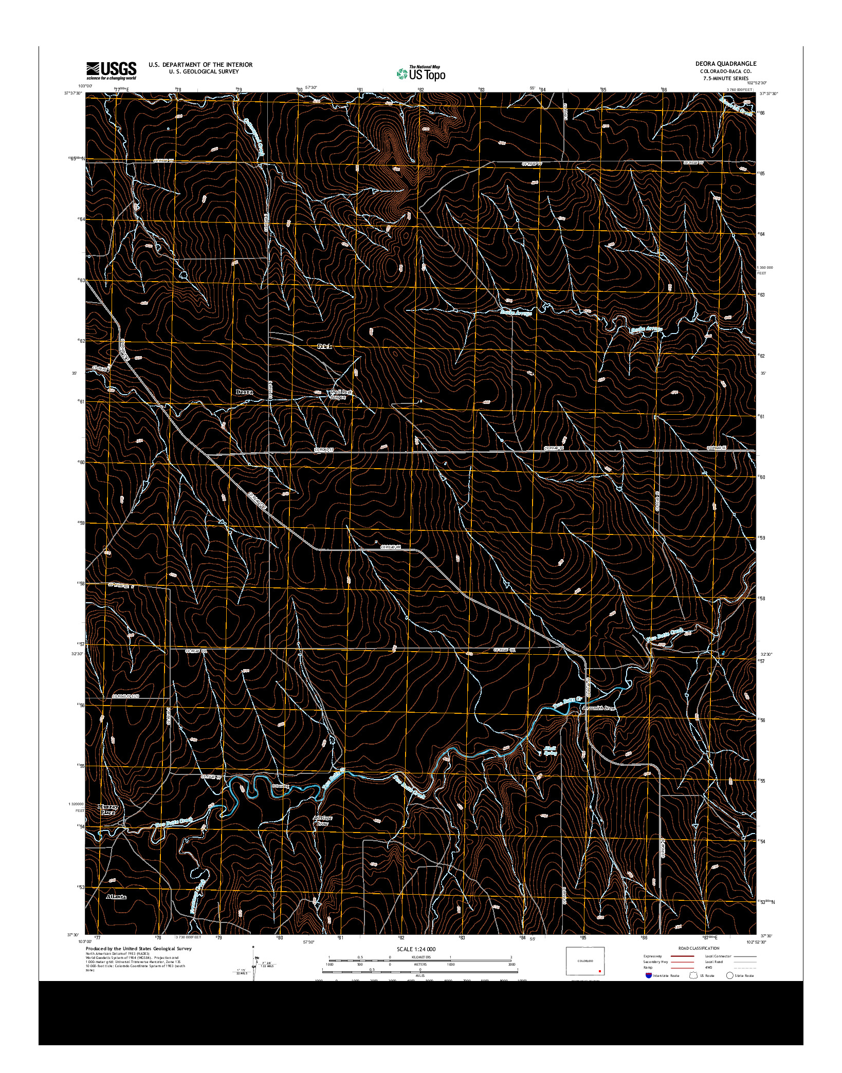 USGS US TOPO 7.5-MINUTE MAP FOR DEORA, CO 2013