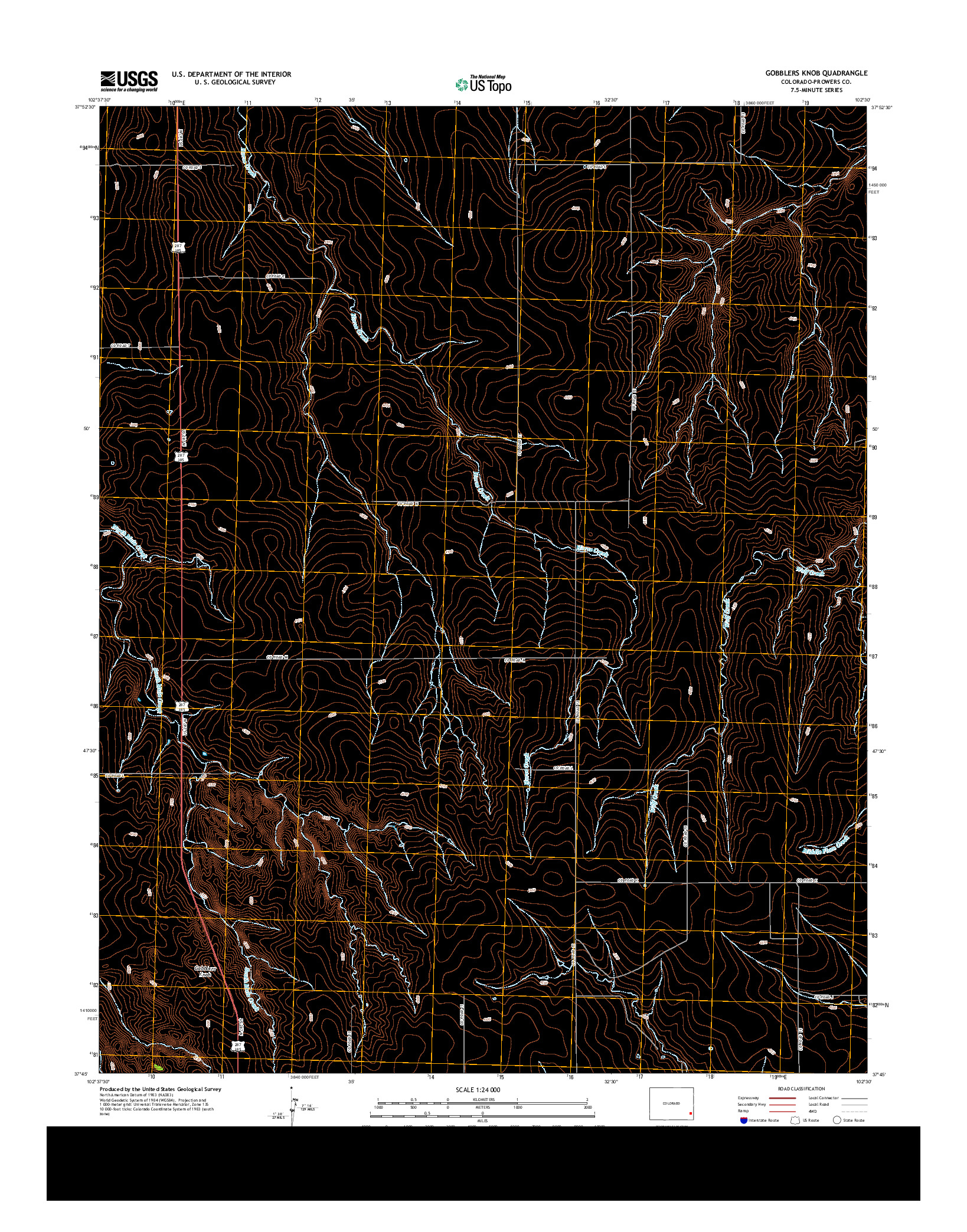 USGS US TOPO 7.5-MINUTE MAP FOR GOBBLERS KNOB, CO 2013