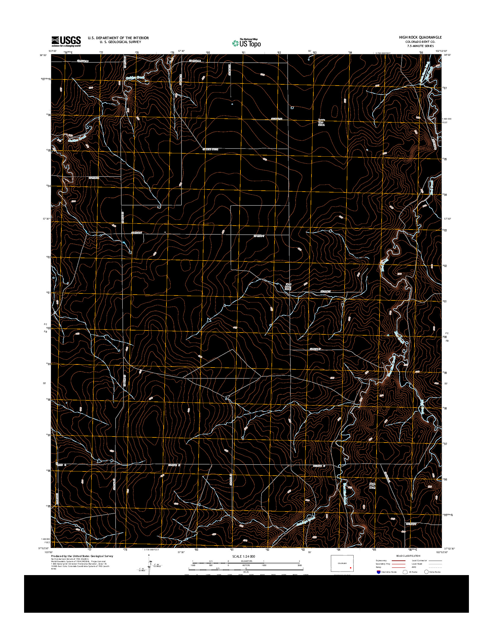 USGS US TOPO 7.5-MINUTE MAP FOR HIGH ROCK, CO 2013