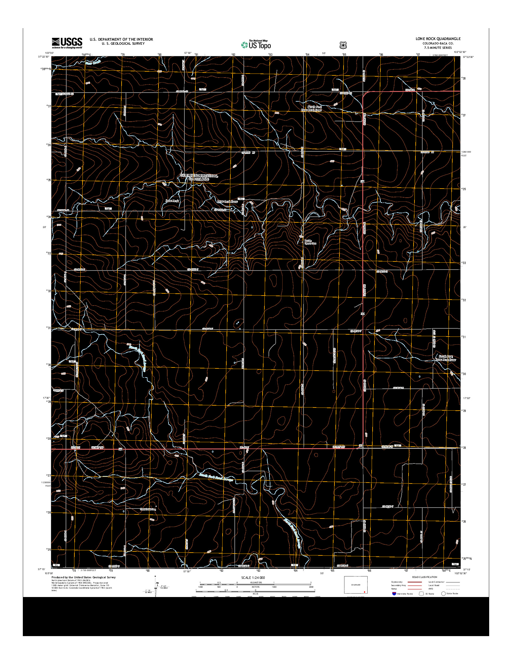 USGS US TOPO 7.5-MINUTE MAP FOR LONE ROCK, CO 2013