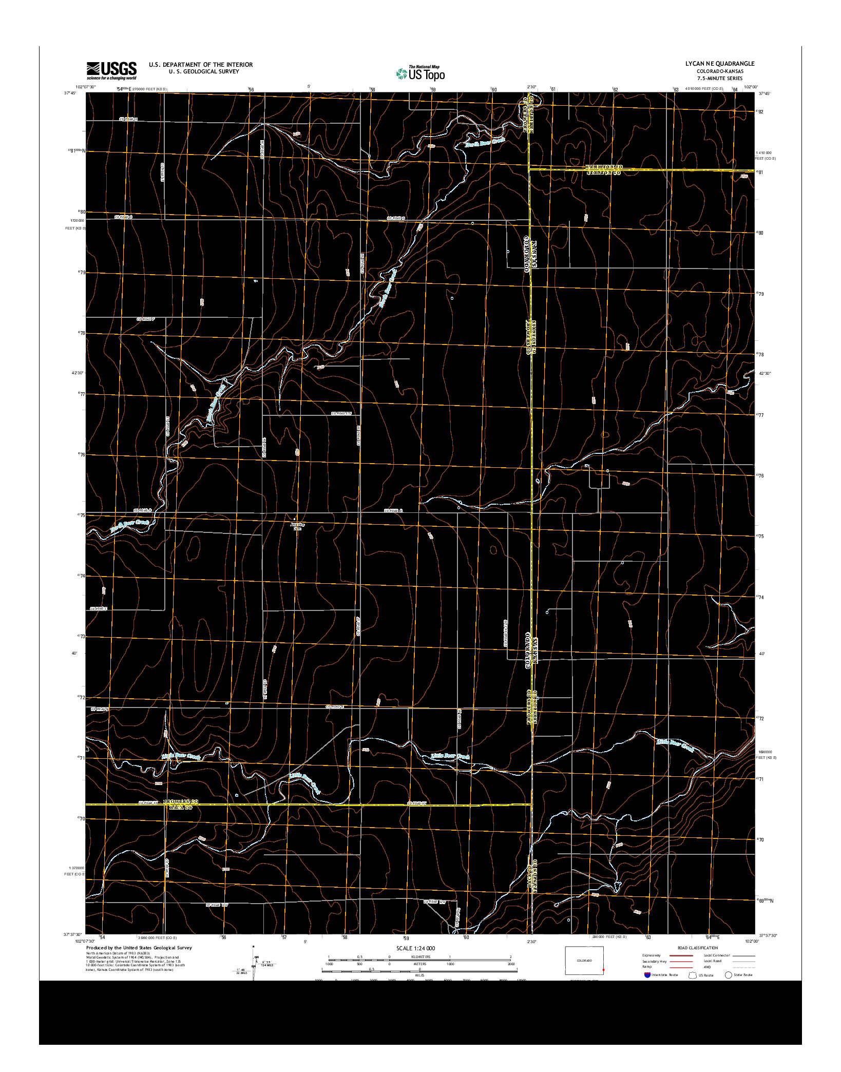 USGS US TOPO 7.5-MINUTE MAP FOR LYCAN NE, CO-KS 2013