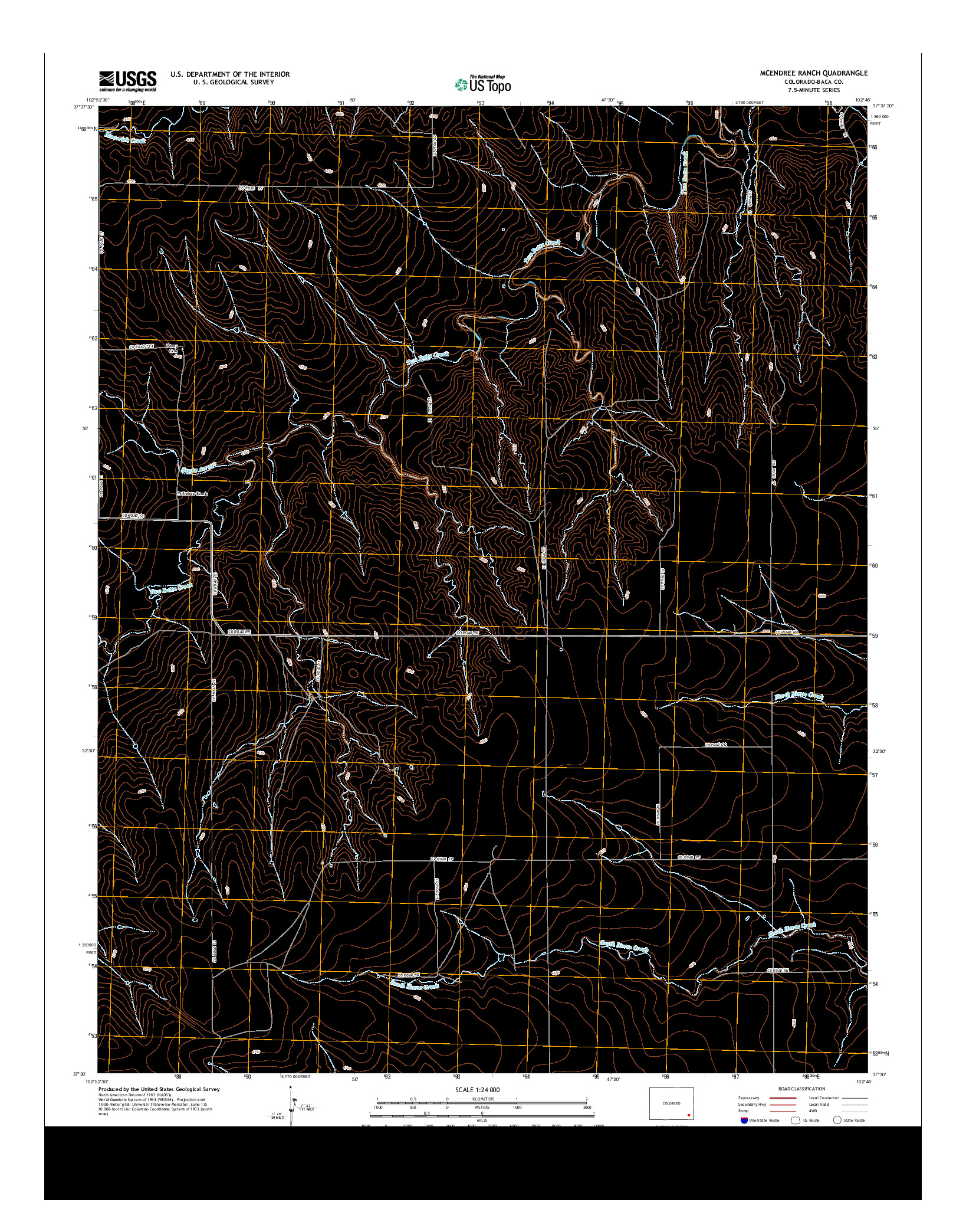 USGS US TOPO 7.5-MINUTE MAP FOR MCENDREE RANCH, CO 2013