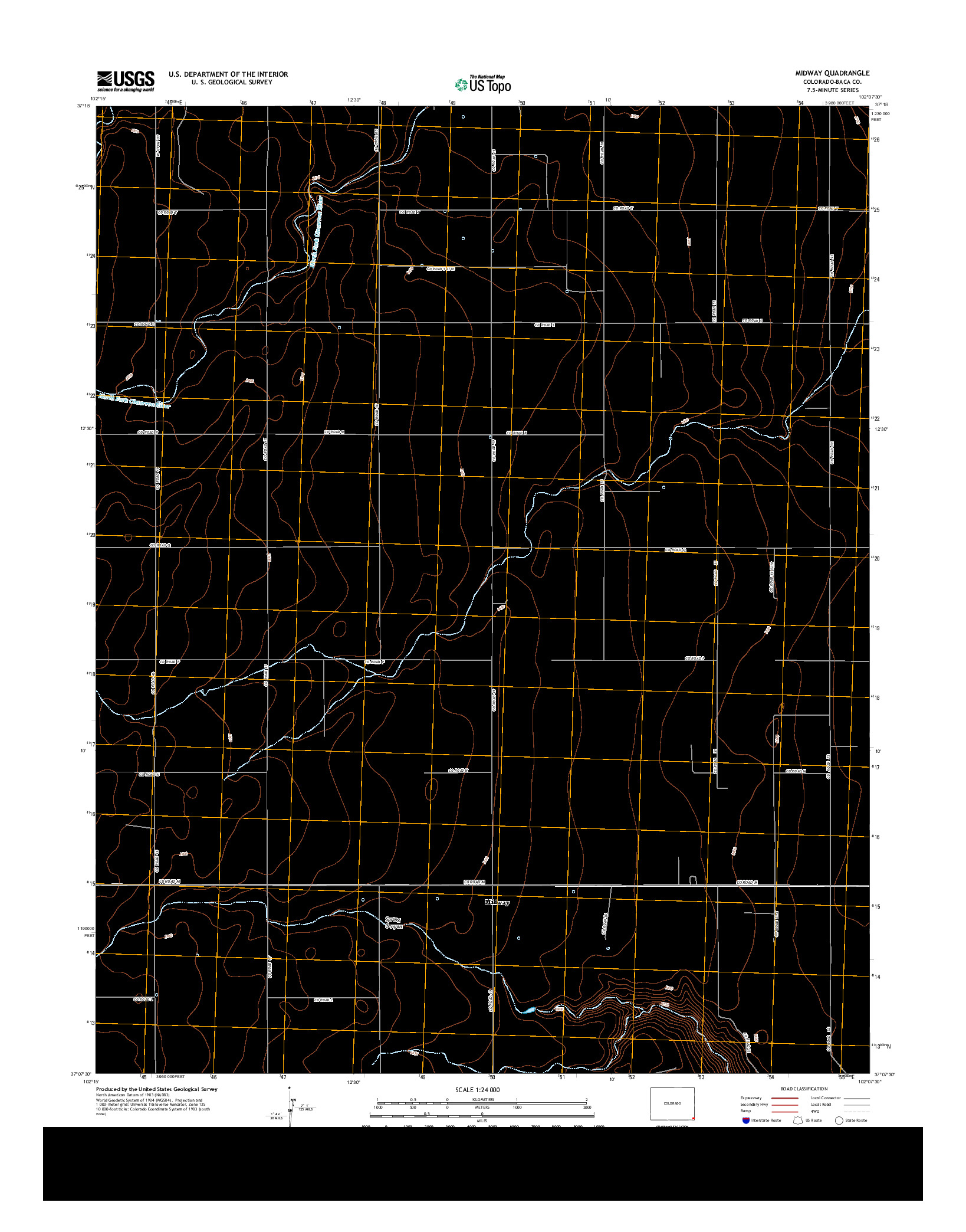 USGS US TOPO 7.5-MINUTE MAP FOR MIDWAY, CO 2013