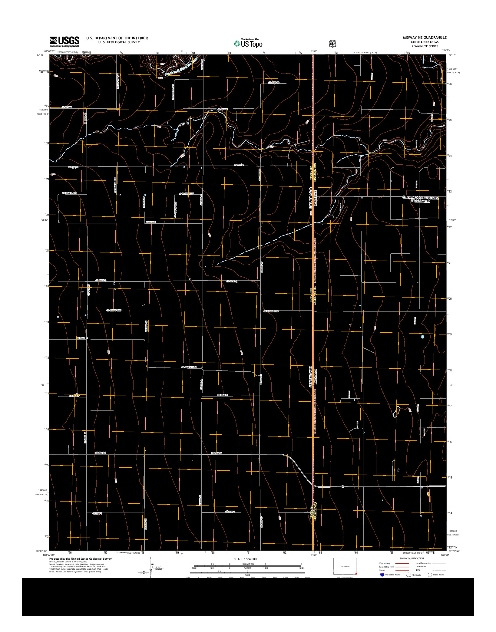 USGS US TOPO 7.5-MINUTE MAP FOR MIDWAY NE, CO-KS 2013