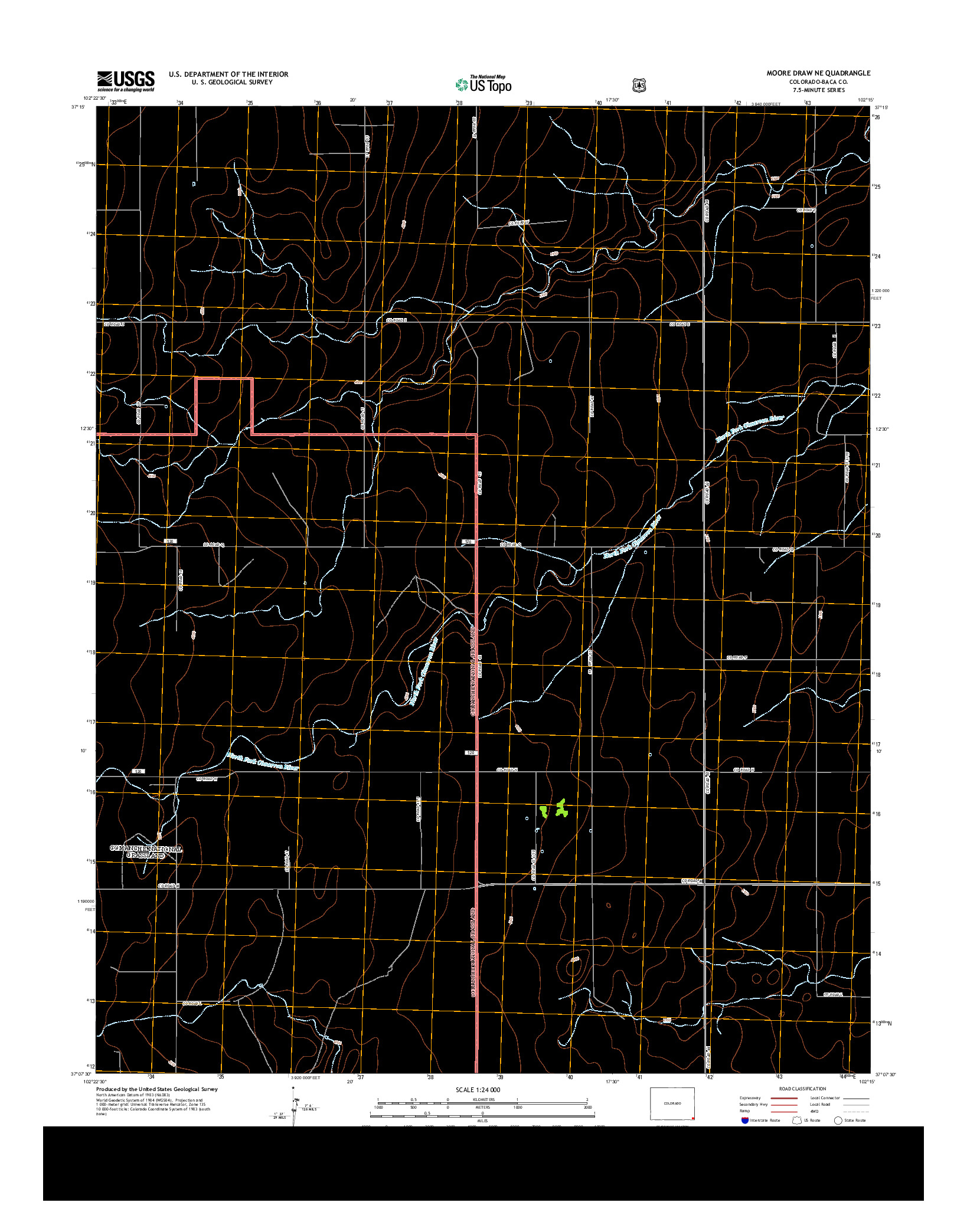 USGS US TOPO 7.5-MINUTE MAP FOR MOORE DRAW NE, CO 2013