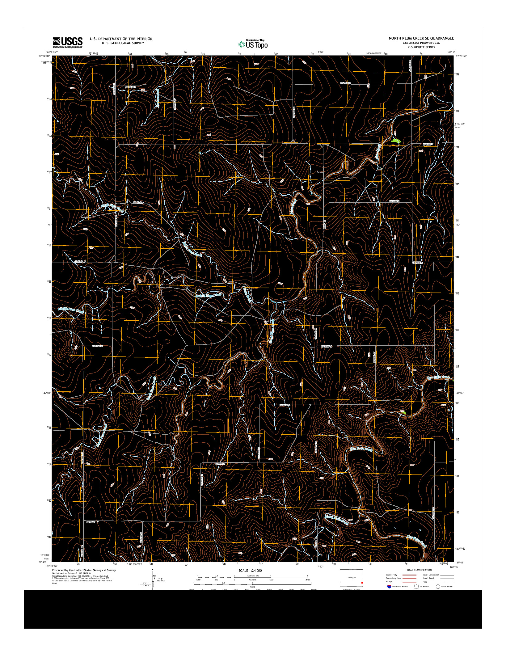 USGS US TOPO 7.5-MINUTE MAP FOR NORTH PLUM CREEK SE, CO 2013