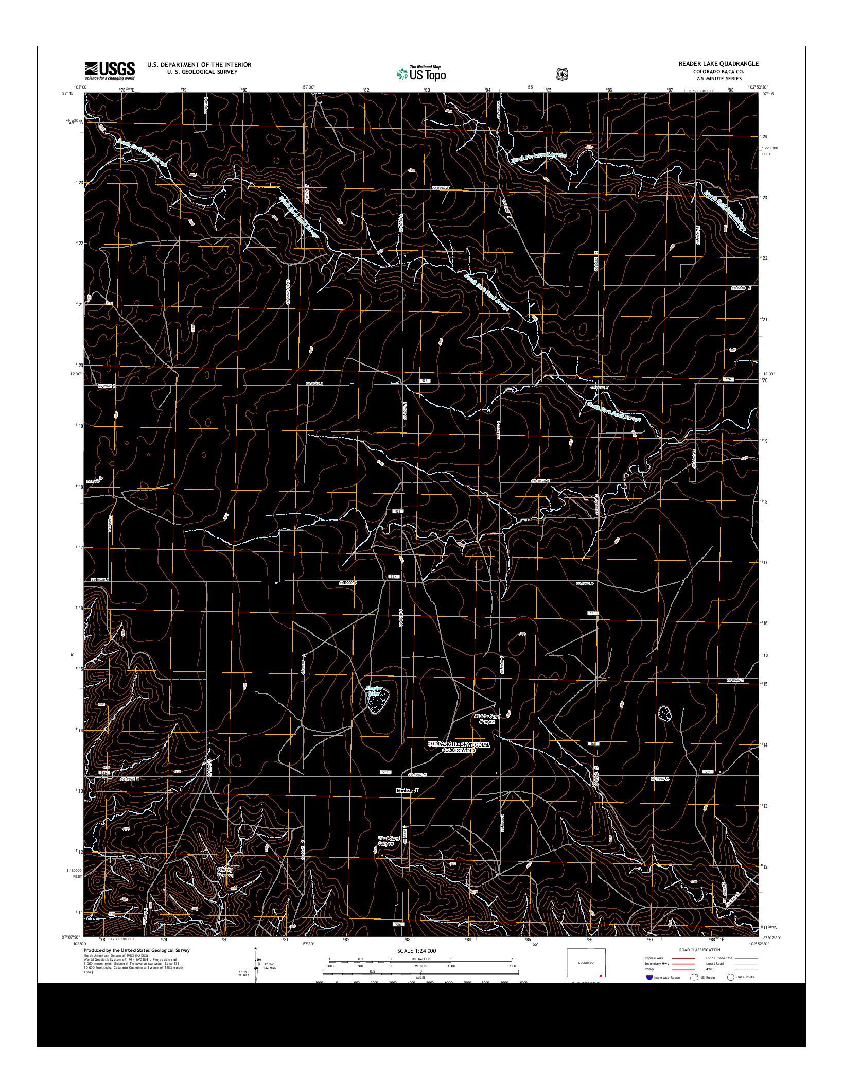 USGS US TOPO 7.5-MINUTE MAP FOR READER LAKE, CO 2013