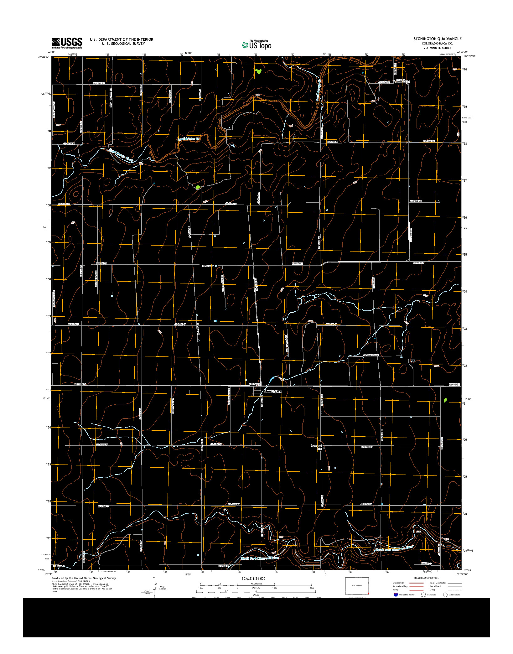 USGS US TOPO 7.5-MINUTE MAP FOR STONINGTON, CO 2013