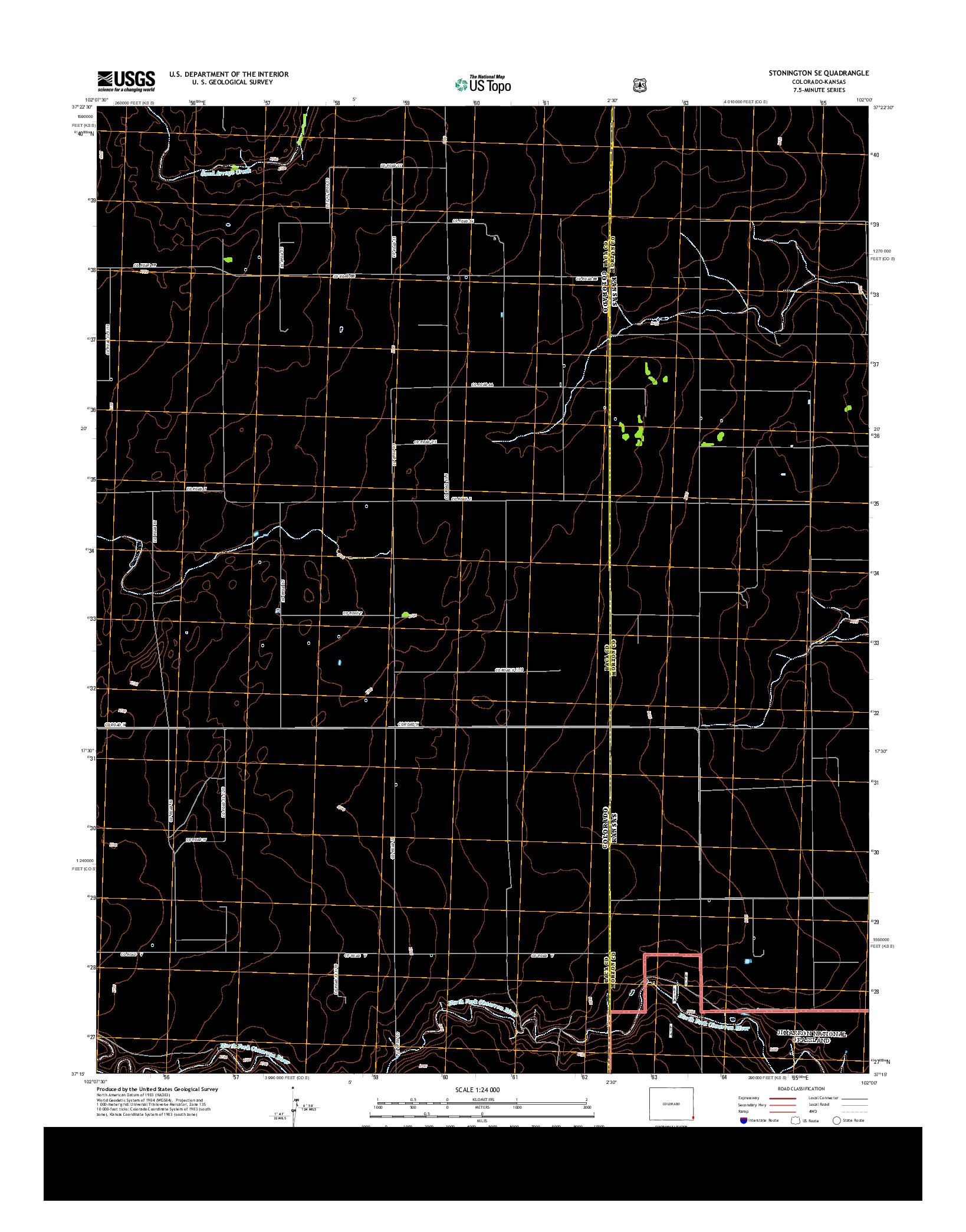 USGS US TOPO 7.5-MINUTE MAP FOR STONINGTON SE, CO-KS 2013