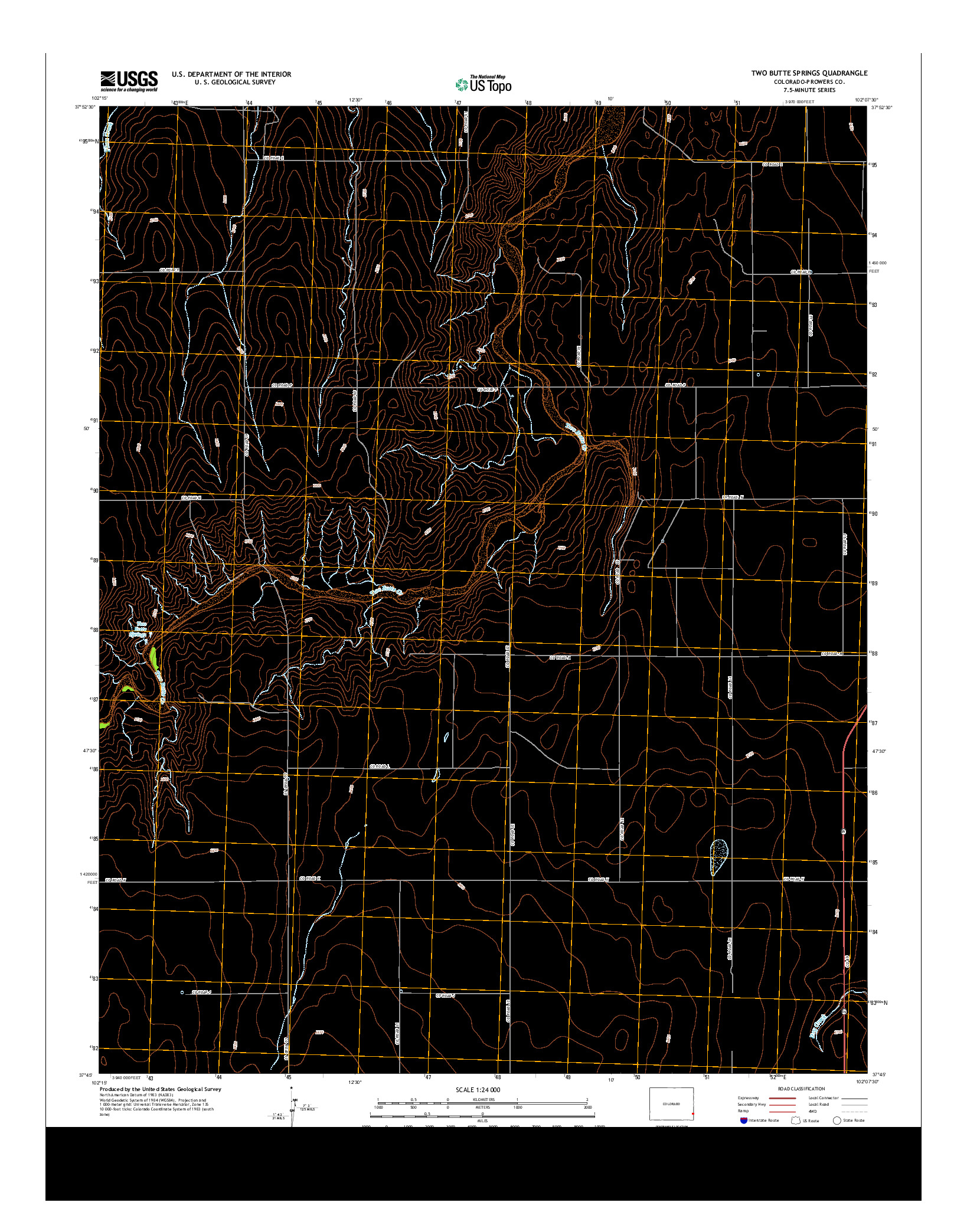 USGS US TOPO 7.5-MINUTE MAP FOR TWO BUTTE SPRINGS, CO 2013