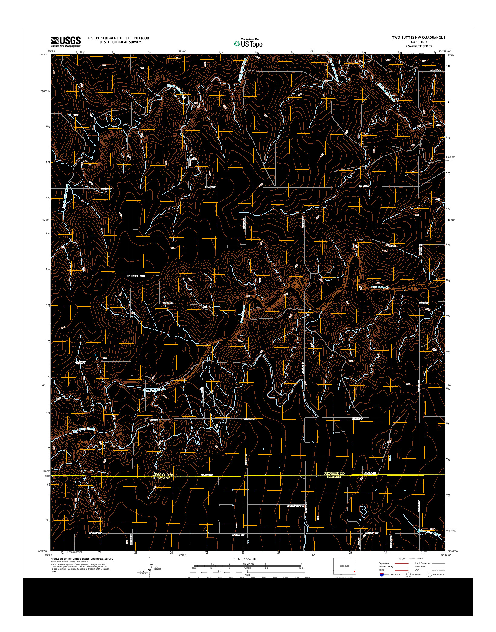 USGS US TOPO 7.5-MINUTE MAP FOR TWO BUTTES NW, CO 2013