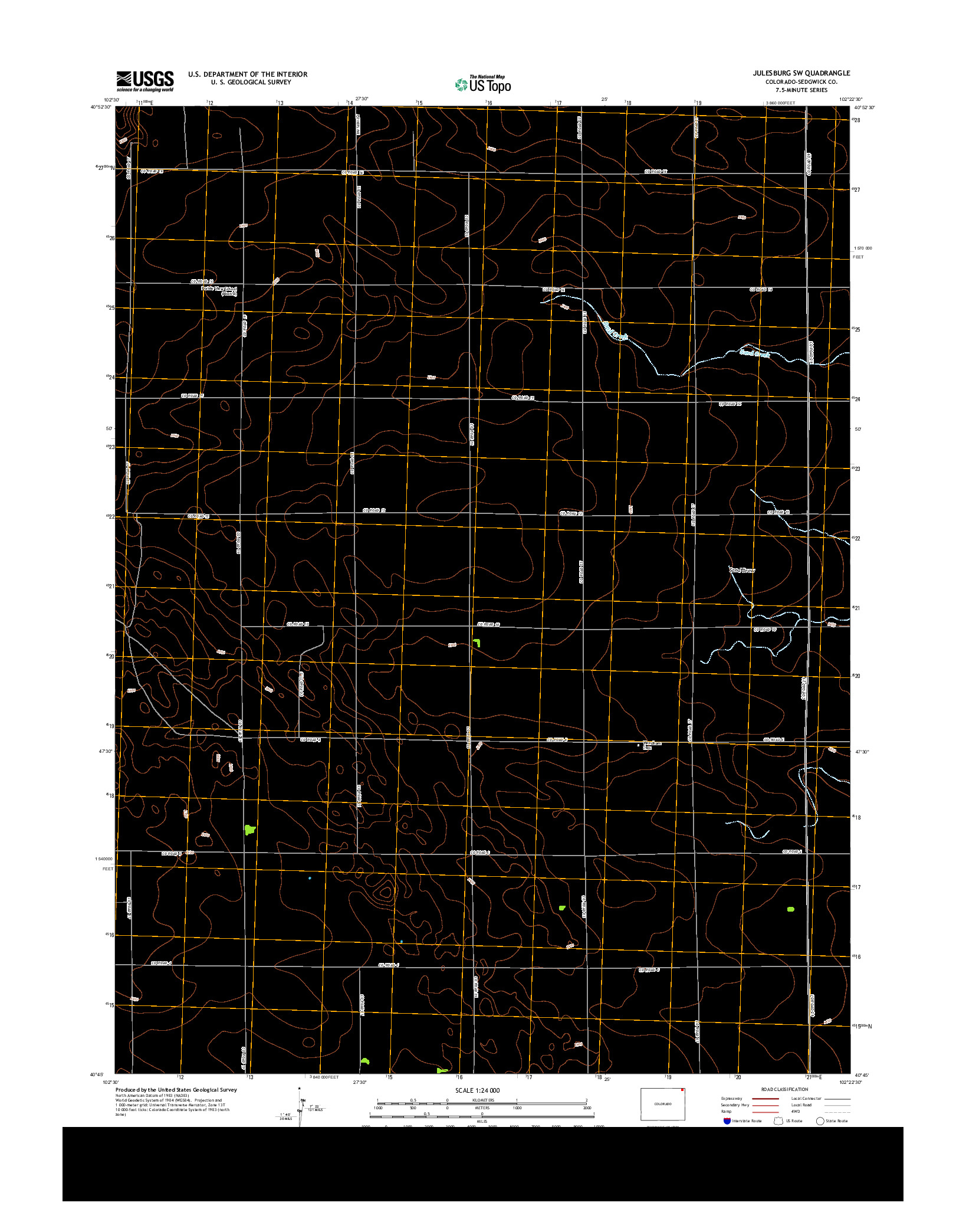 USGS US TOPO 7.5-MINUTE MAP FOR JULESBURG SW, CO 2013