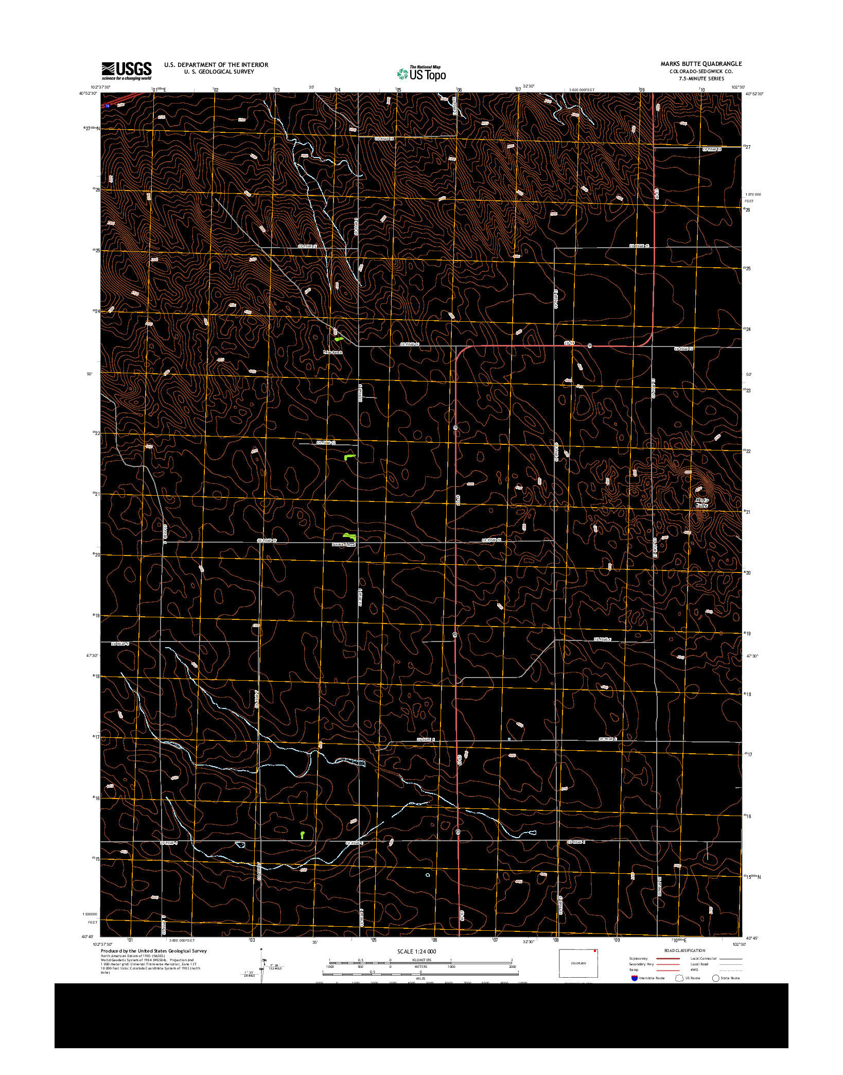 USGS US TOPO 7.5-MINUTE MAP FOR MARKS BUTTE, CO 2013