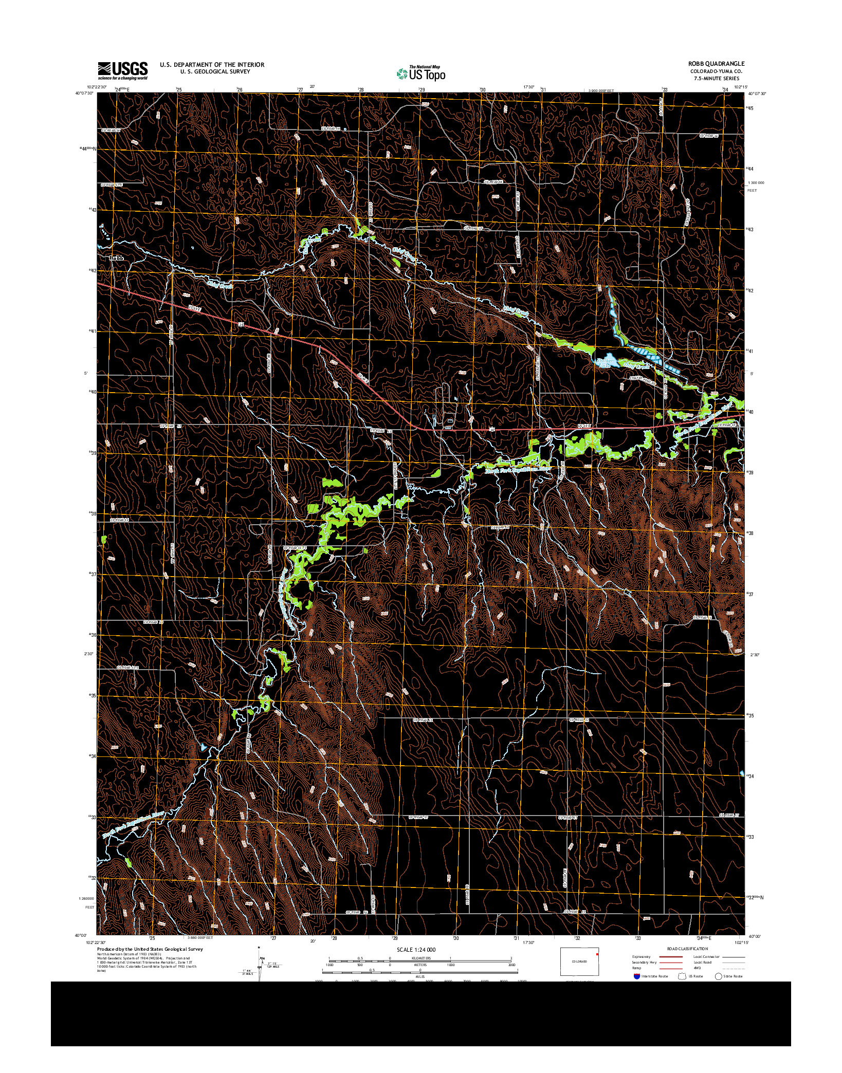 USGS US TOPO 7.5-MINUTE MAP FOR ROBB, CO 2013