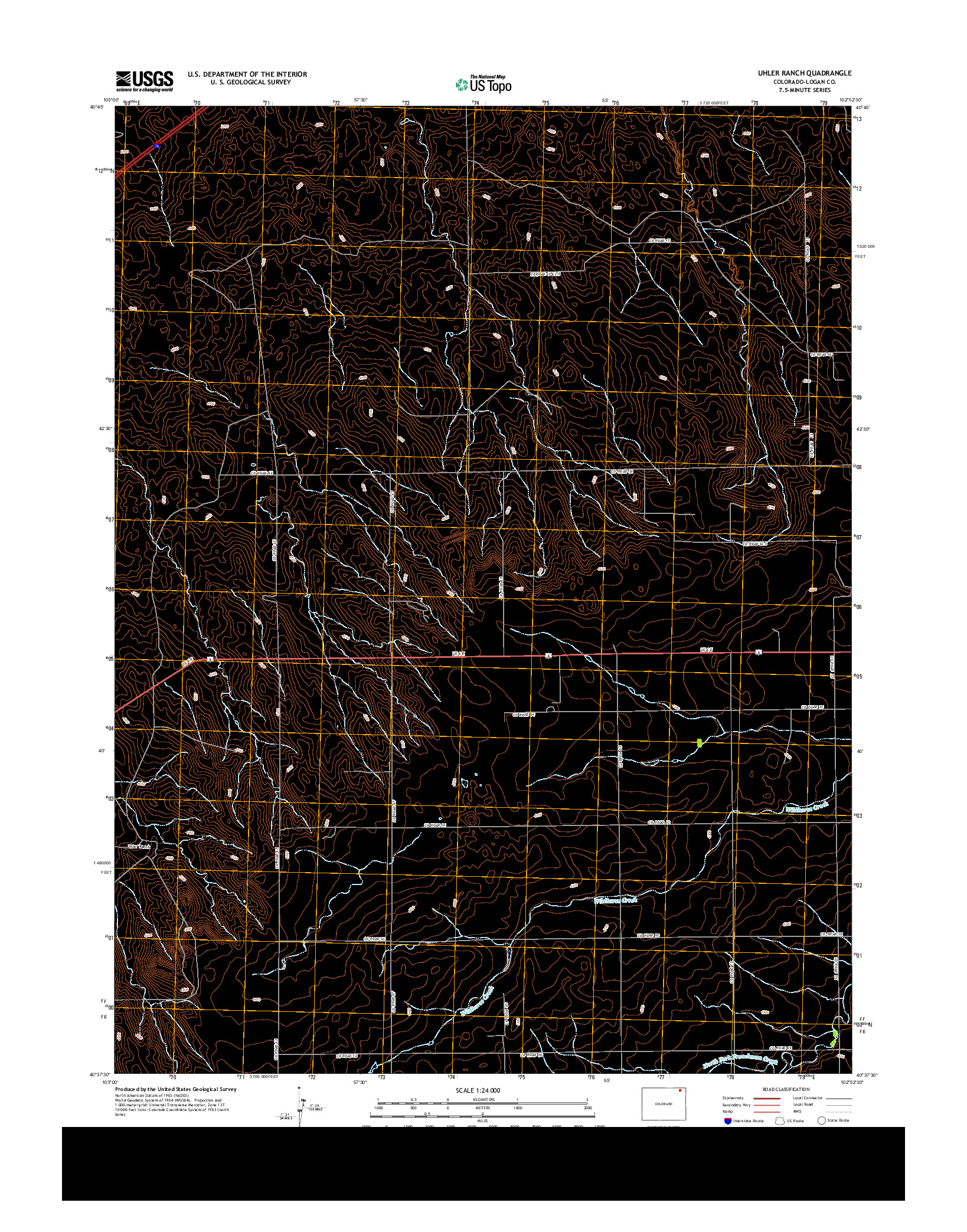 USGS US TOPO 7.5-MINUTE MAP FOR UHLER RANCH, CO 2013