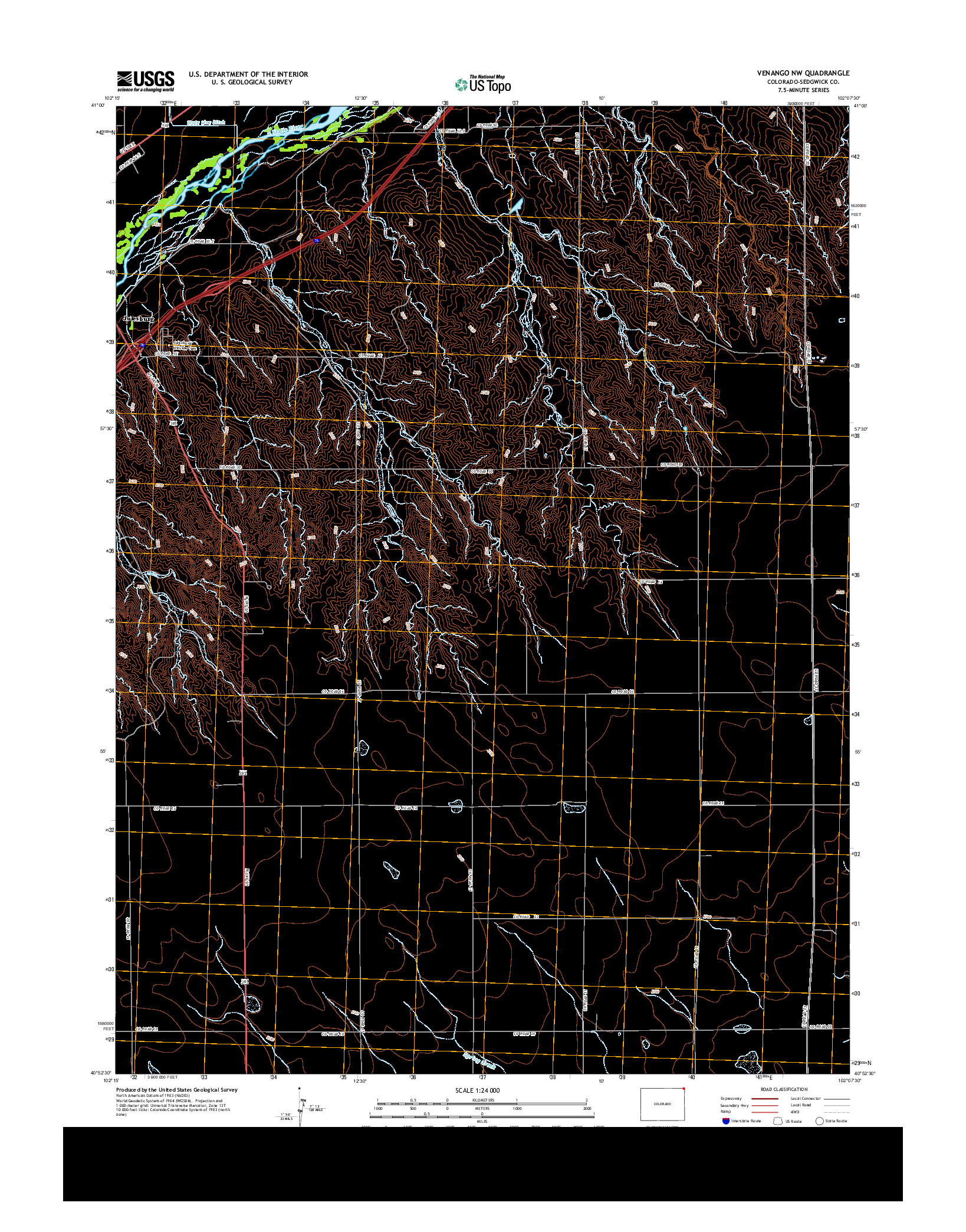 USGS US TOPO 7.5-MINUTE MAP FOR VENANGO NW, CO 2013