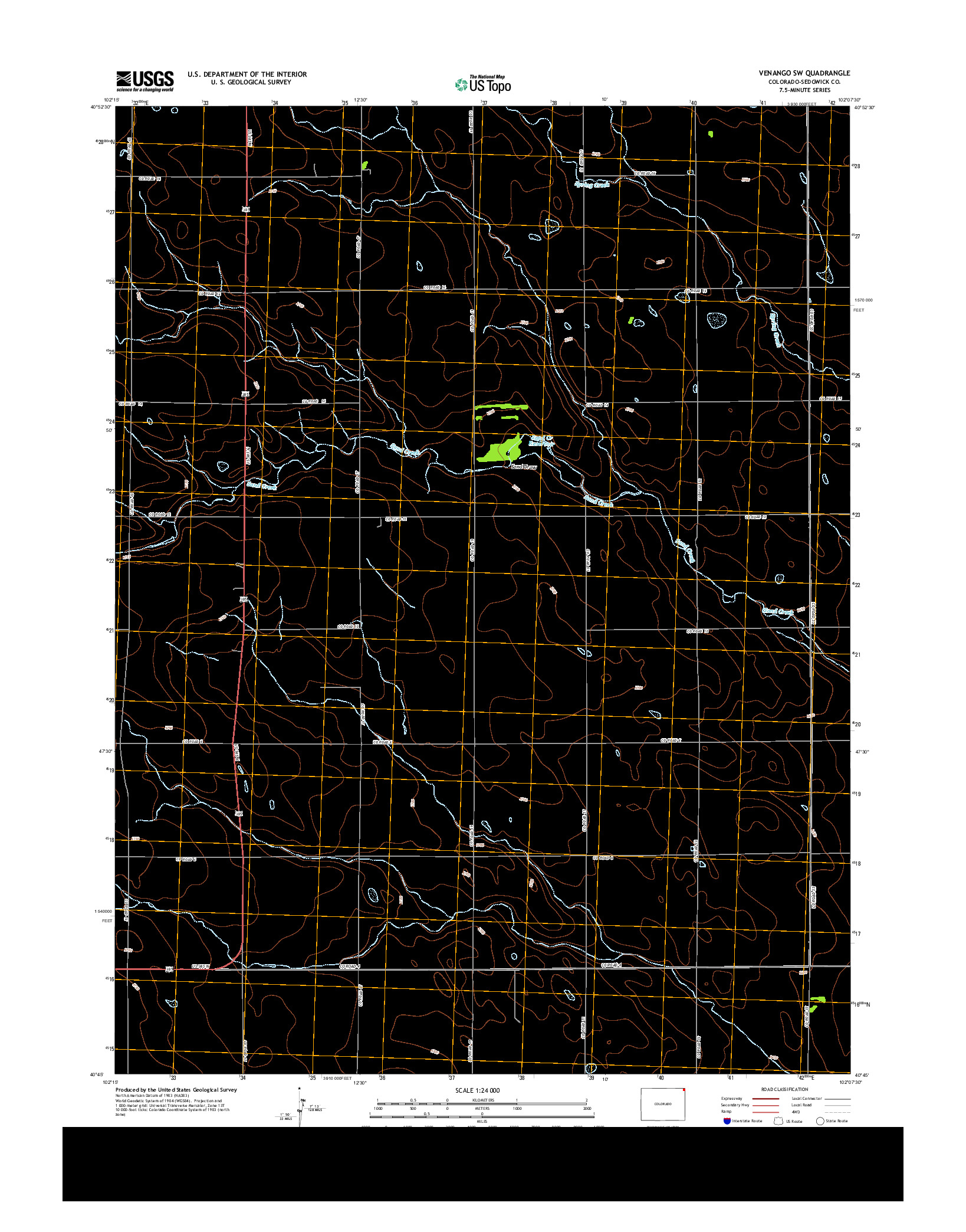 USGS US TOPO 7.5-MINUTE MAP FOR VENANGO SW, CO 2013