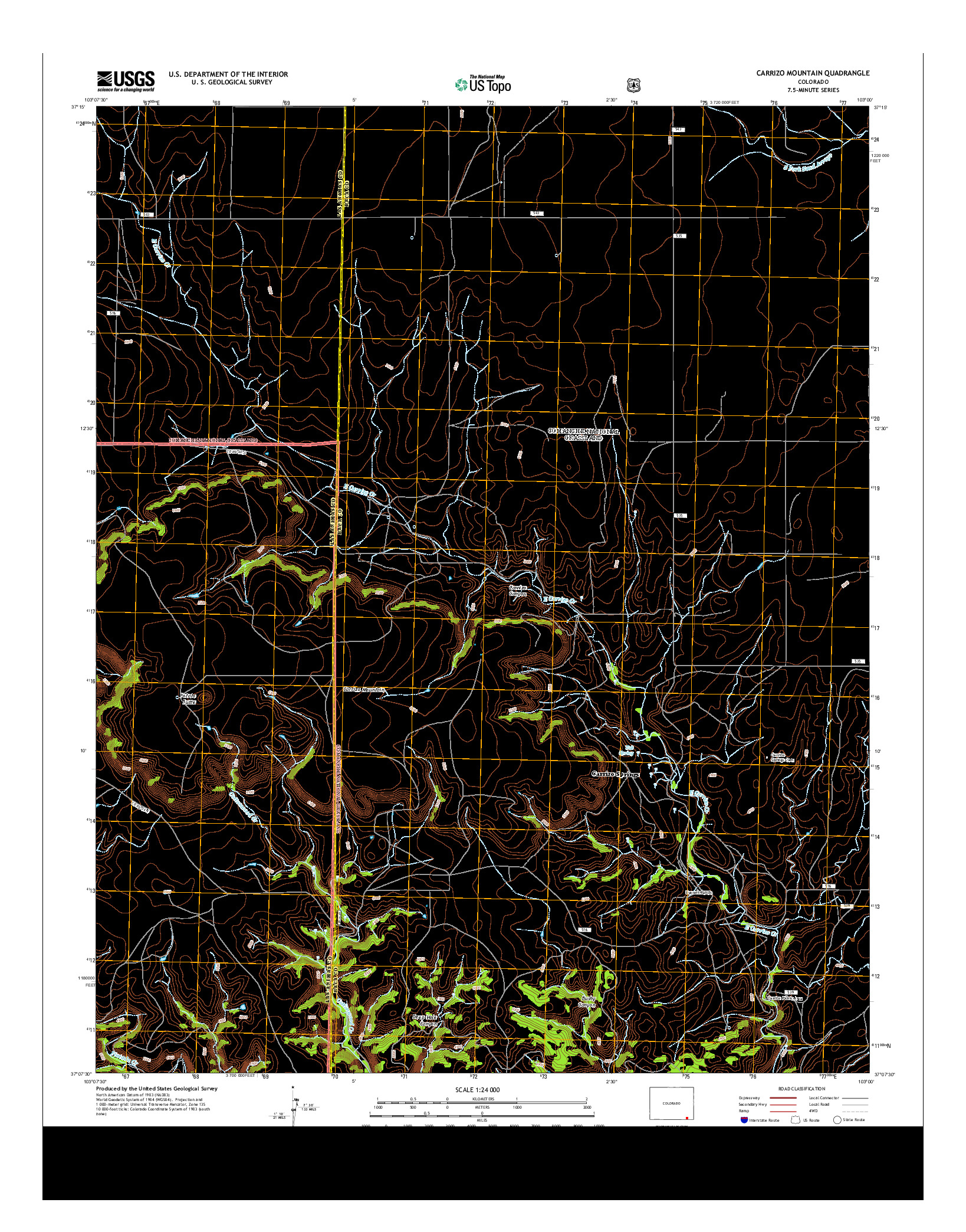 USGS US TOPO 7.5-MINUTE MAP FOR CARRIZO MOUNTAIN, CO 2013