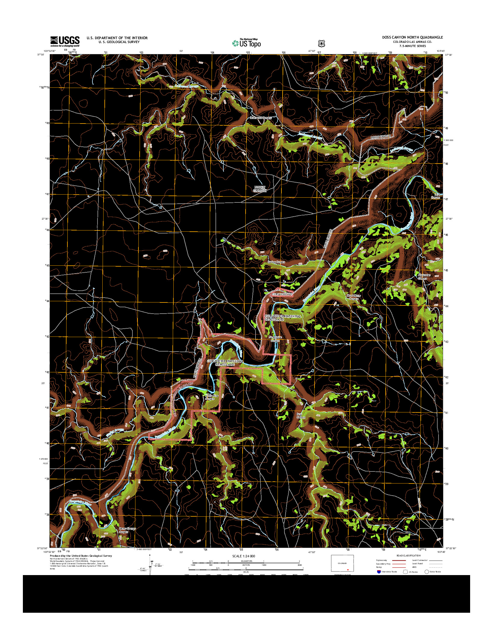 USGS US TOPO 7.5-MINUTE MAP FOR DOSS CANYON NORTH, CO 2013
