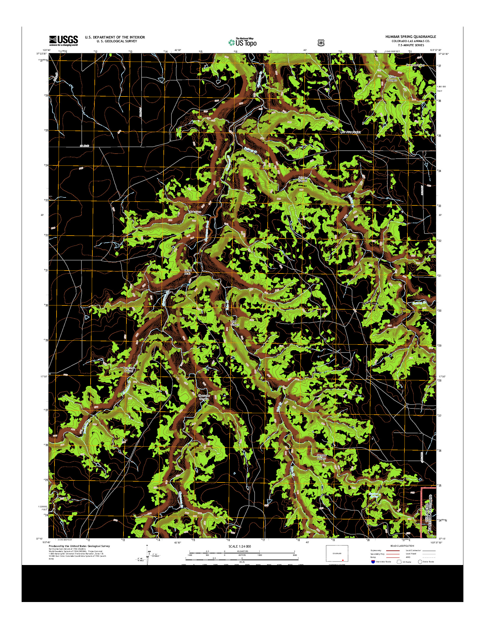 USGS US TOPO 7.5-MINUTE MAP FOR HUMBAR SPRING, CO 2013