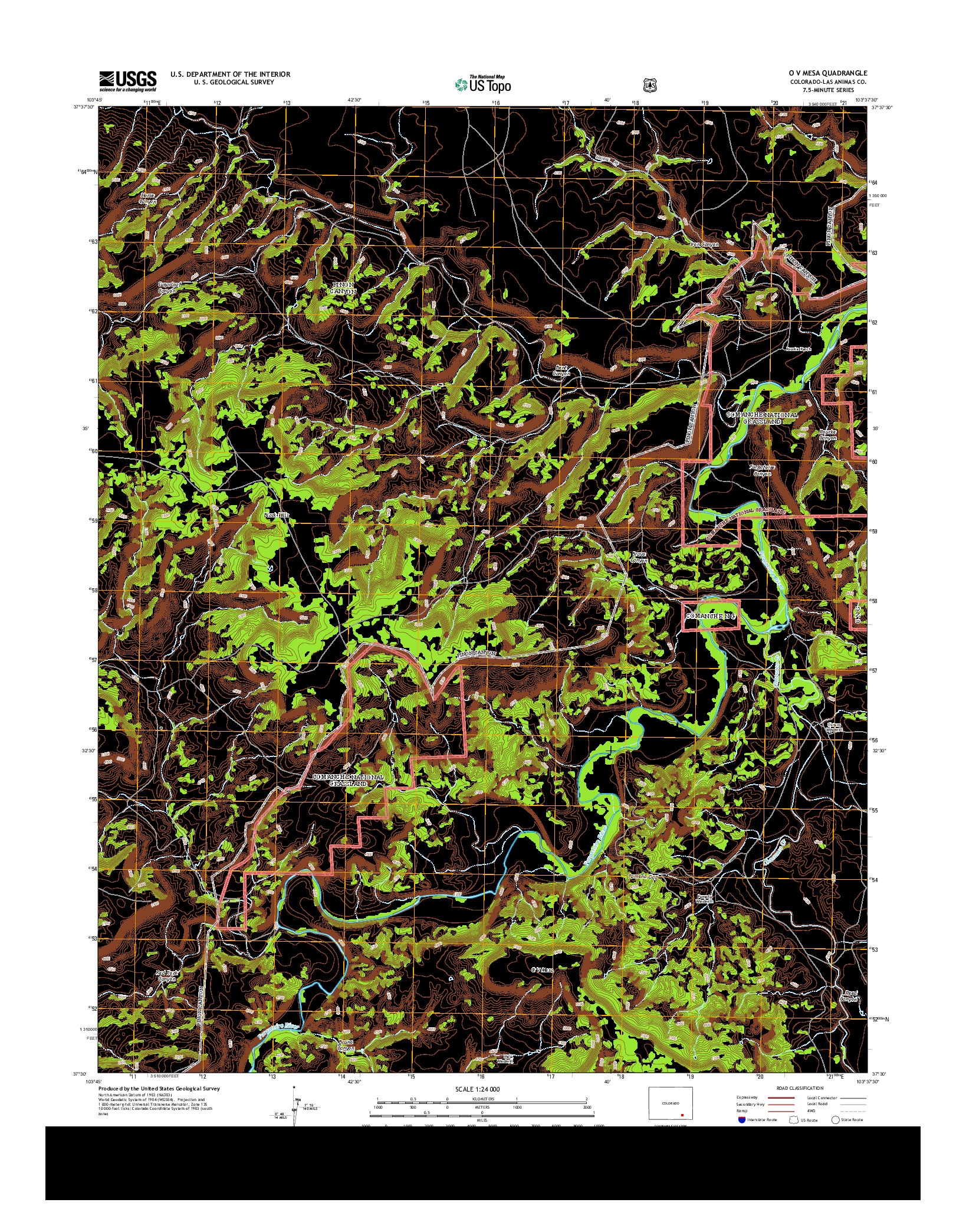 USGS US TOPO 7.5-MINUTE MAP FOR O V MESA, CO 2013