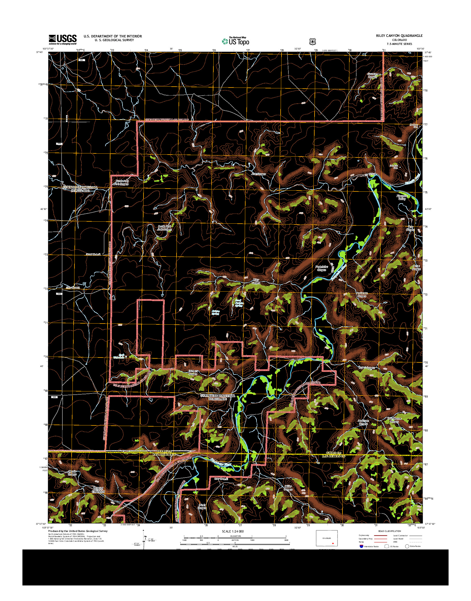 USGS US TOPO 7.5-MINUTE MAP FOR RILEY CANYON, CO 2013