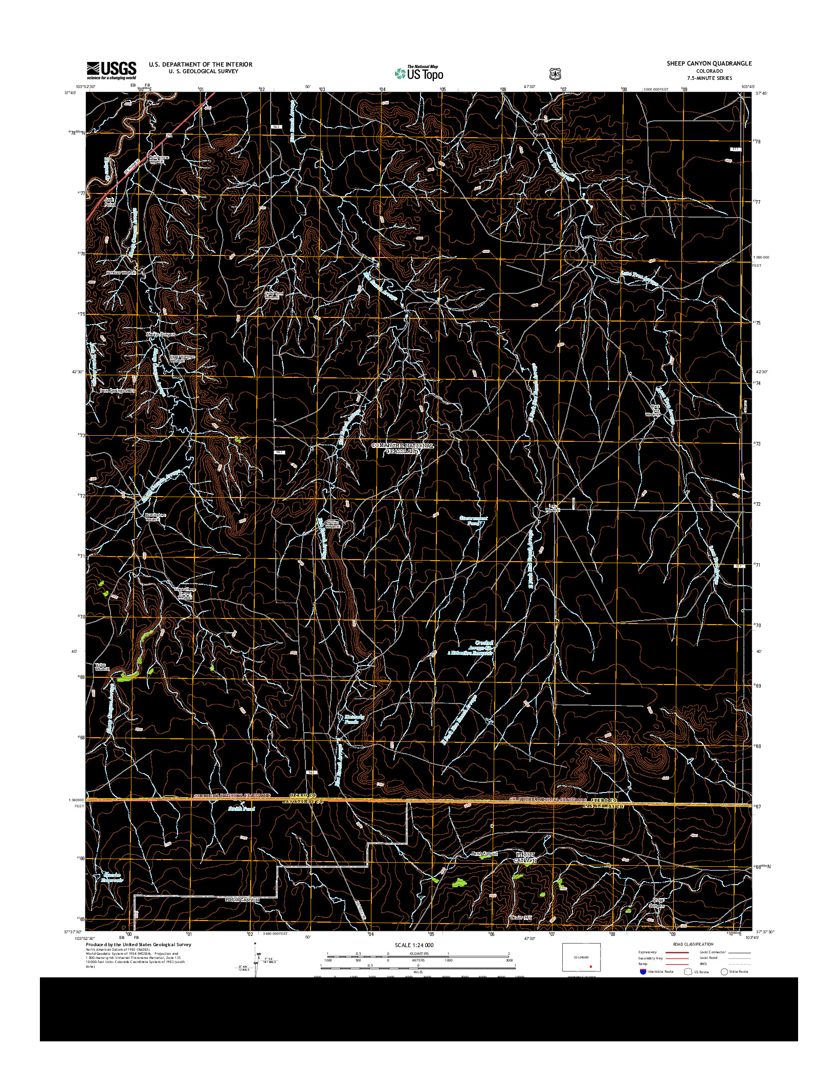 USGS US TOPO 7.5-MINUTE MAP FOR SHEEP CANYON, CO 2013