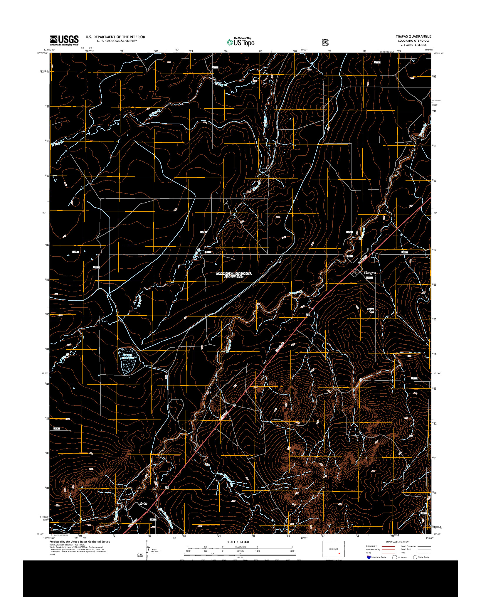 USGS US TOPO 7.5-MINUTE MAP FOR TIMPAS, CO 2013