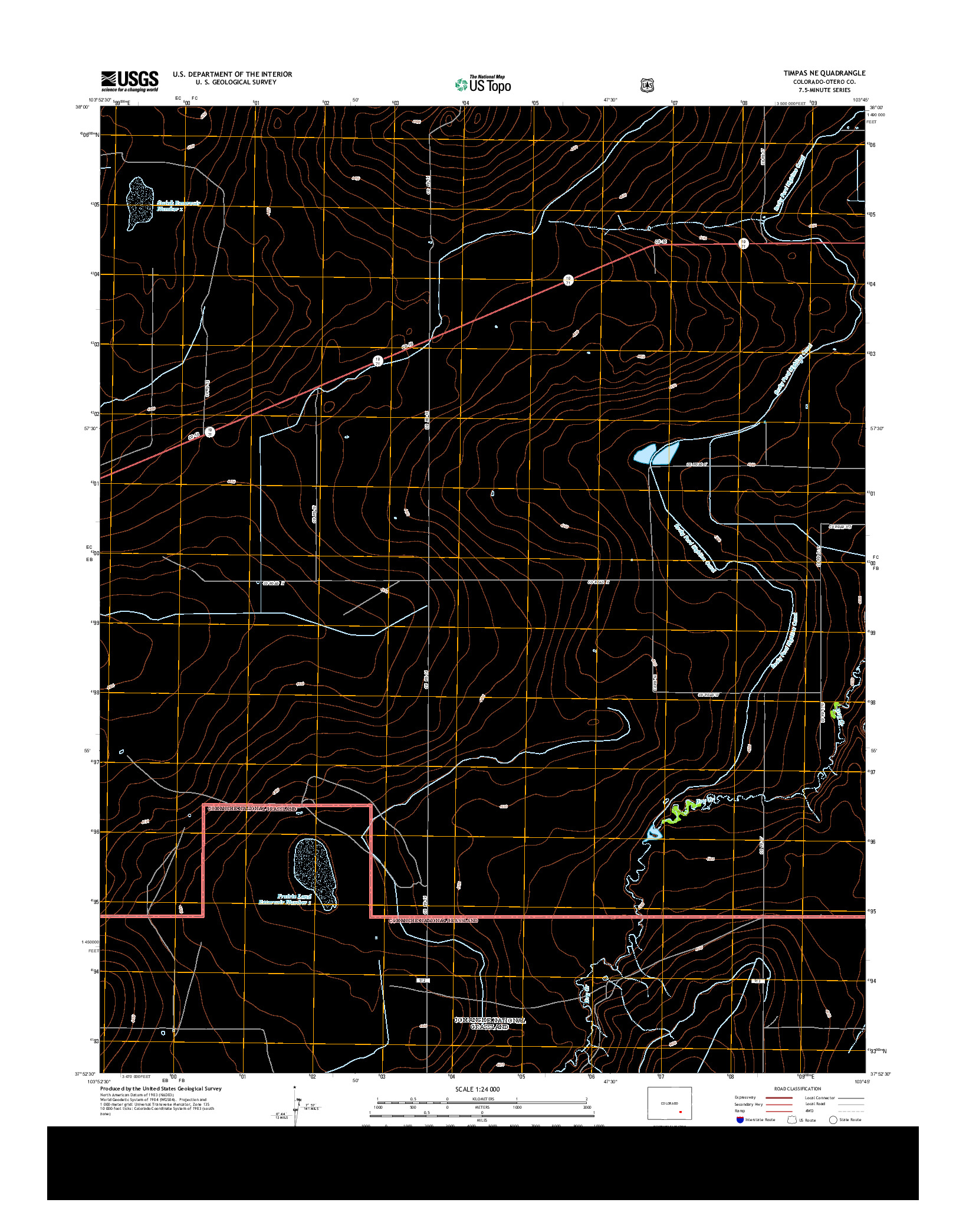 USGS US TOPO 7.5-MINUTE MAP FOR TIMPAS NE, CO 2013