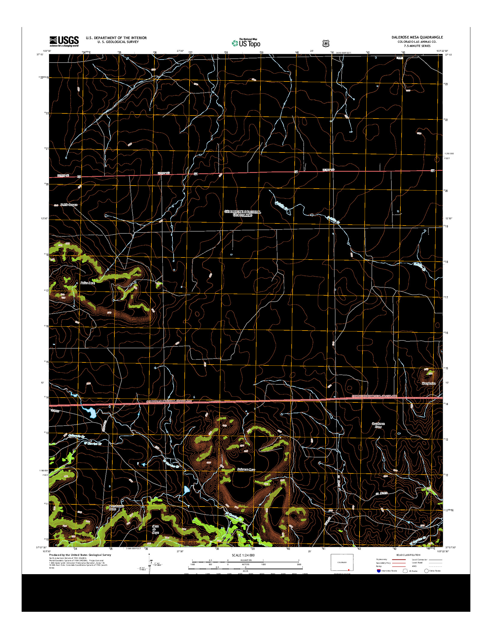 USGS US TOPO 7.5-MINUTE MAP FOR DALEROSE MESA, CO 2013