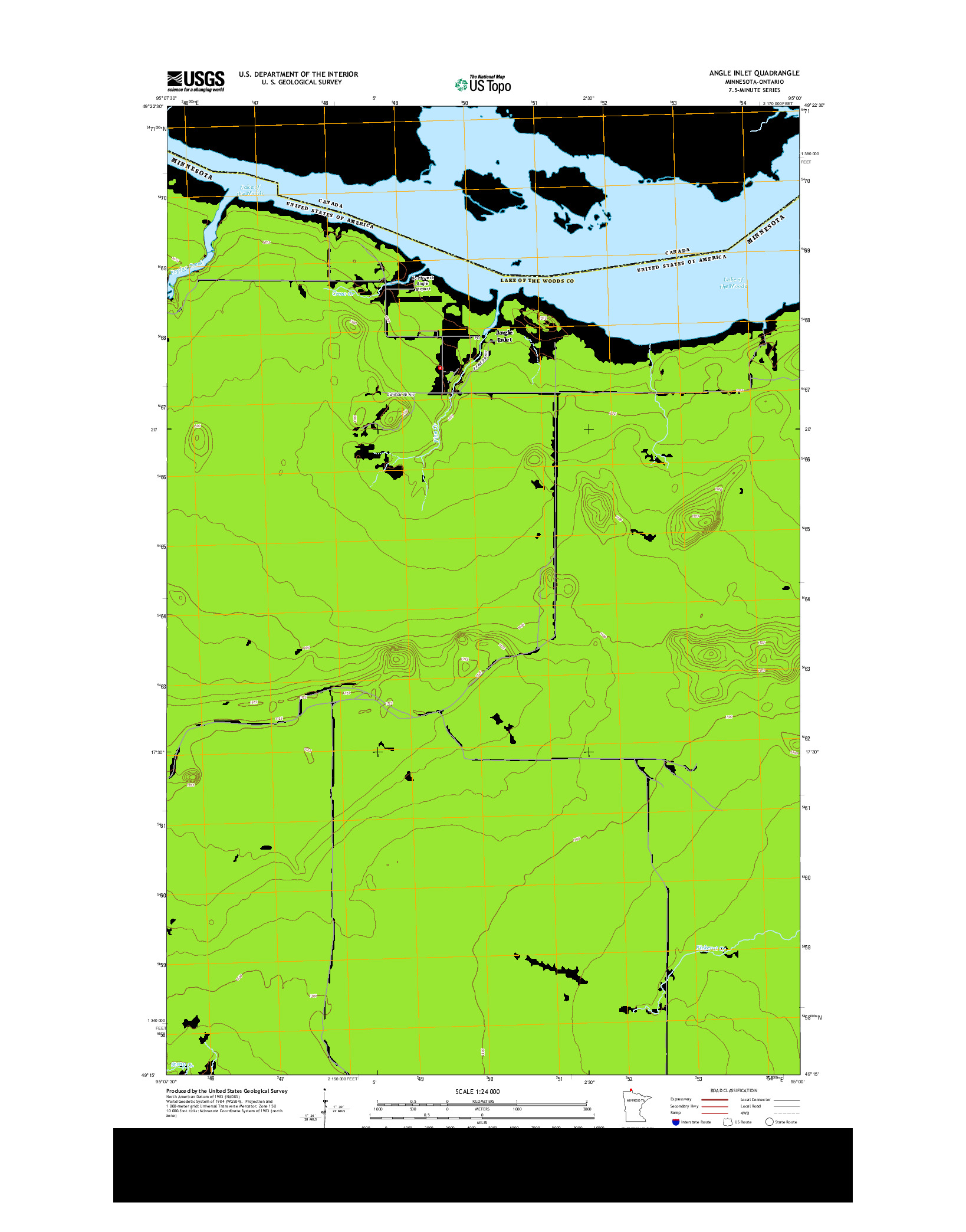 USGS US TOPO 7.5-MINUTE MAP FOR ANGLE INLET, MN-ON 2013