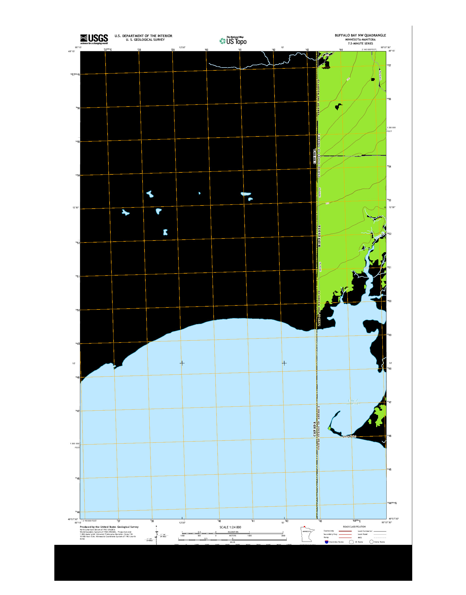USGS US TOPO 7.5-MINUTE MAP FOR BUFFALO BAY NW, MN-MB 2013