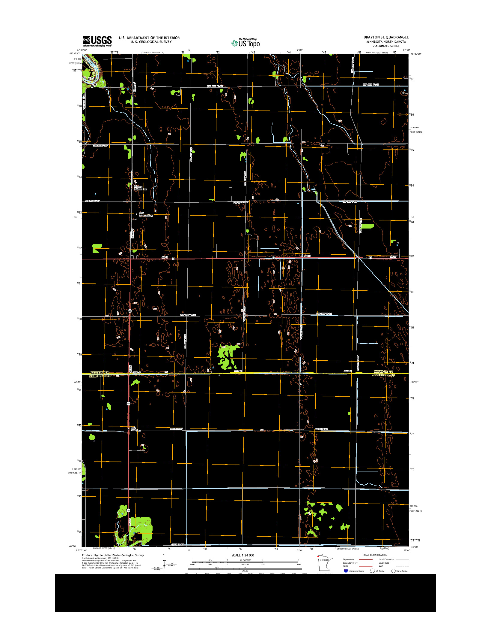 USGS US TOPO 7.5-MINUTE MAP FOR DRAYTON SE, MN-ND 2013