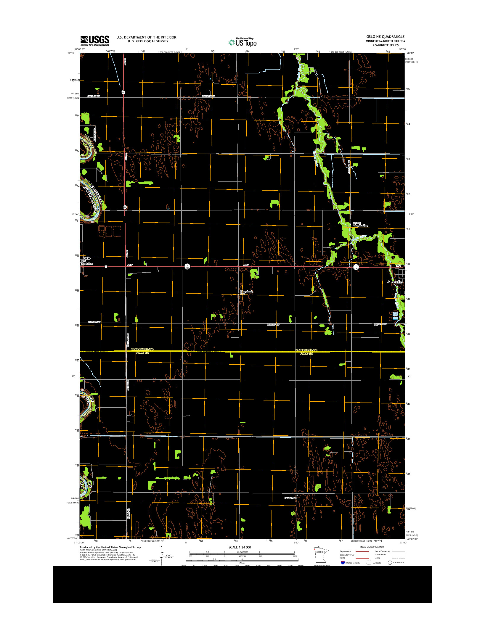 USGS US TOPO 7.5-MINUTE MAP FOR OSLO NE, MN-ND 2013