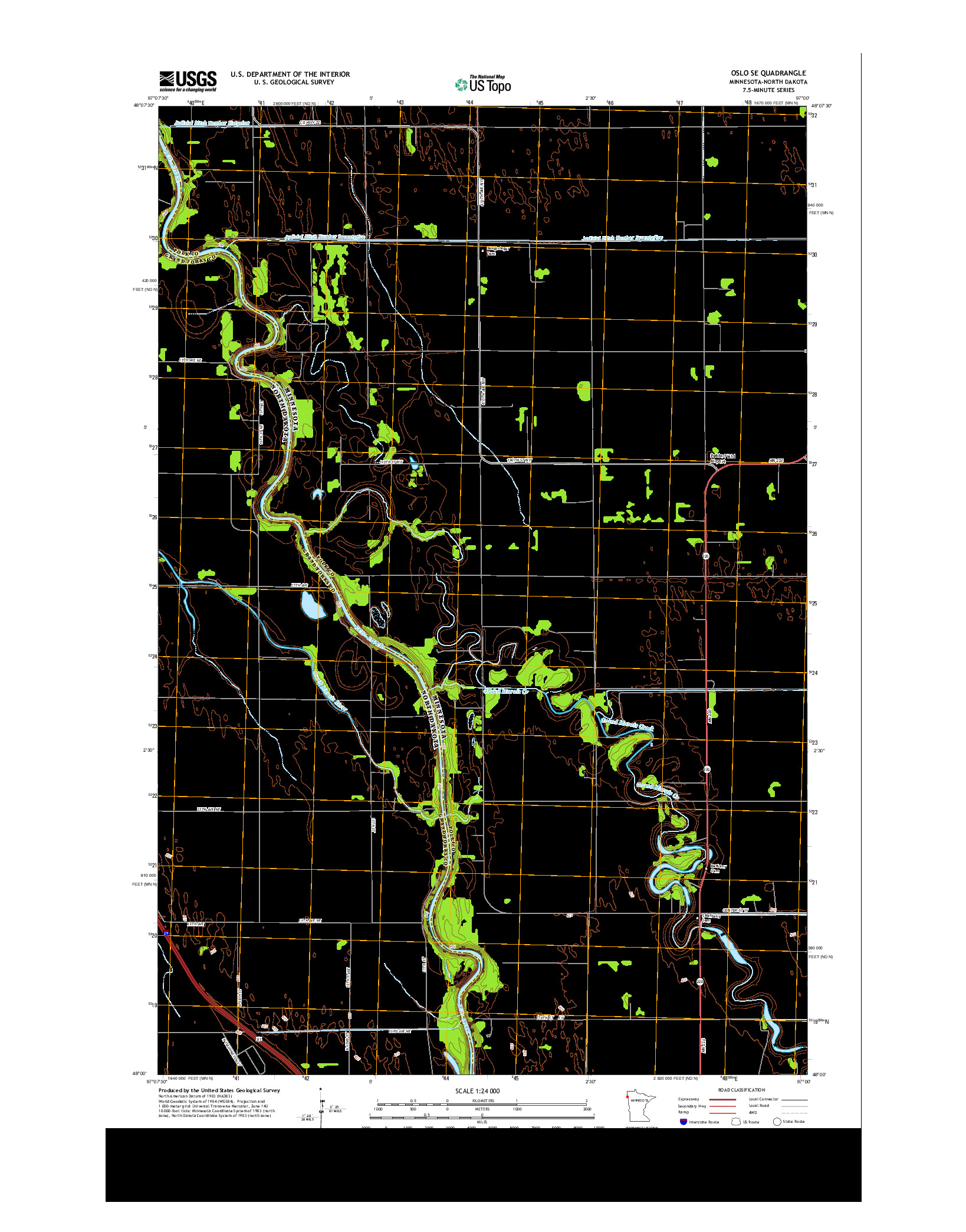 USGS US TOPO 7.5-MINUTE MAP FOR OSLO SE, MN-ND 2013
