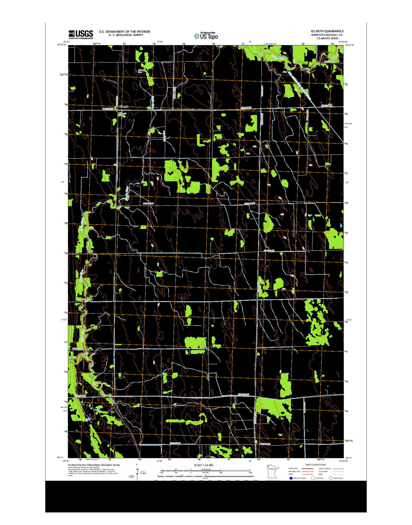USGS US TOPO 7.5-MINUTE MAP FOR ELLERTH, MN 2013