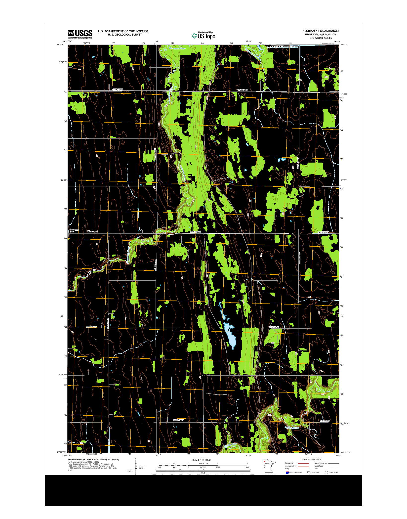 USGS US TOPO 7.5-MINUTE MAP FOR FLORIAN NE, MN 2013