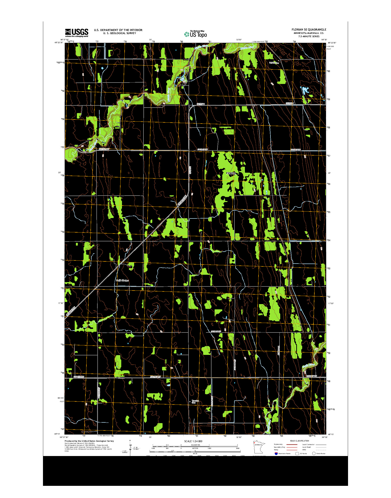 USGS US TOPO 7.5-MINUTE MAP FOR FLORIAN SE, MN 2013