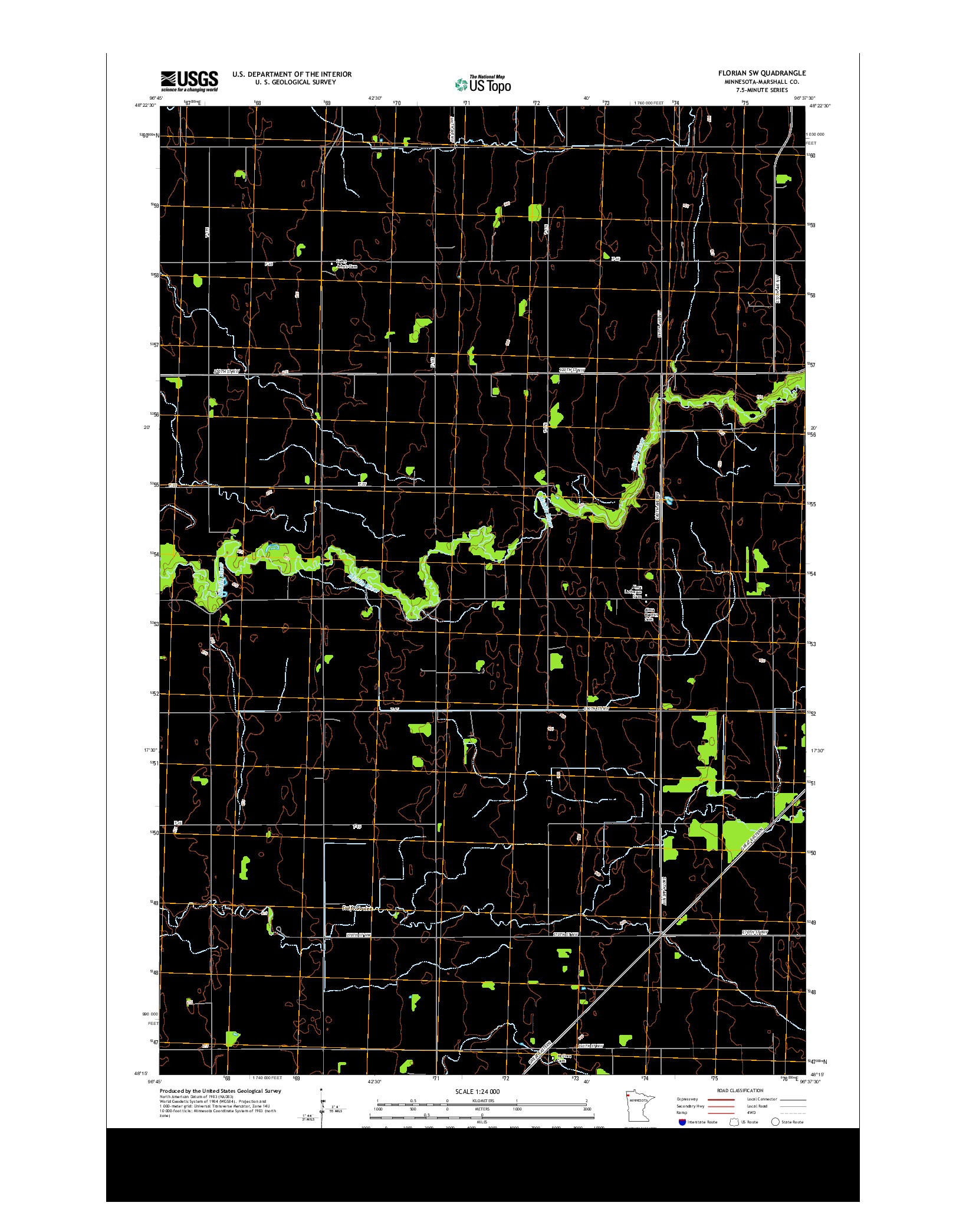 USGS US TOPO 7.5-MINUTE MAP FOR FLORIAN SW, MN 2013